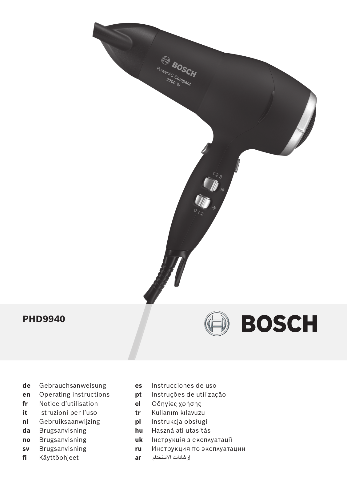 Bosch PHD 9940 User Manual