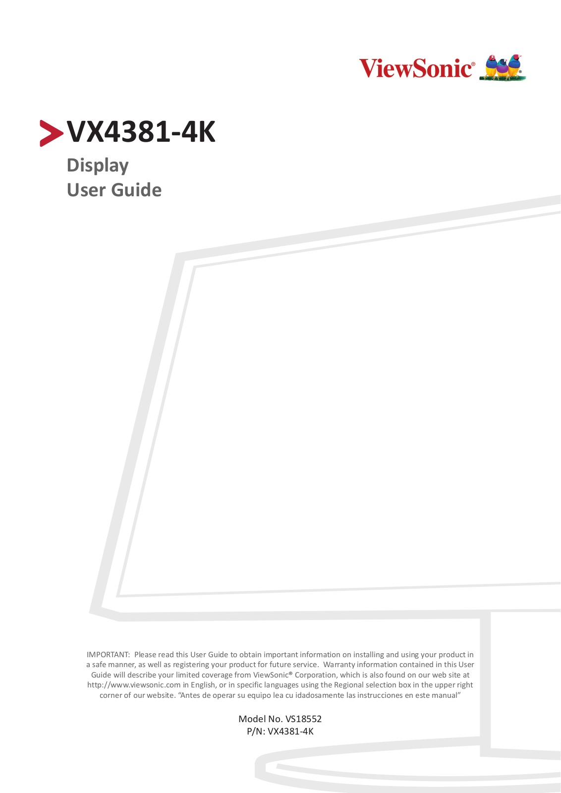 ViewSonic VS18552, VX4381-4K User's Guide