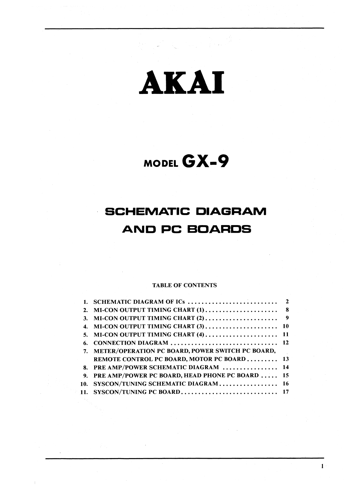 Akai GX-9 Service manual