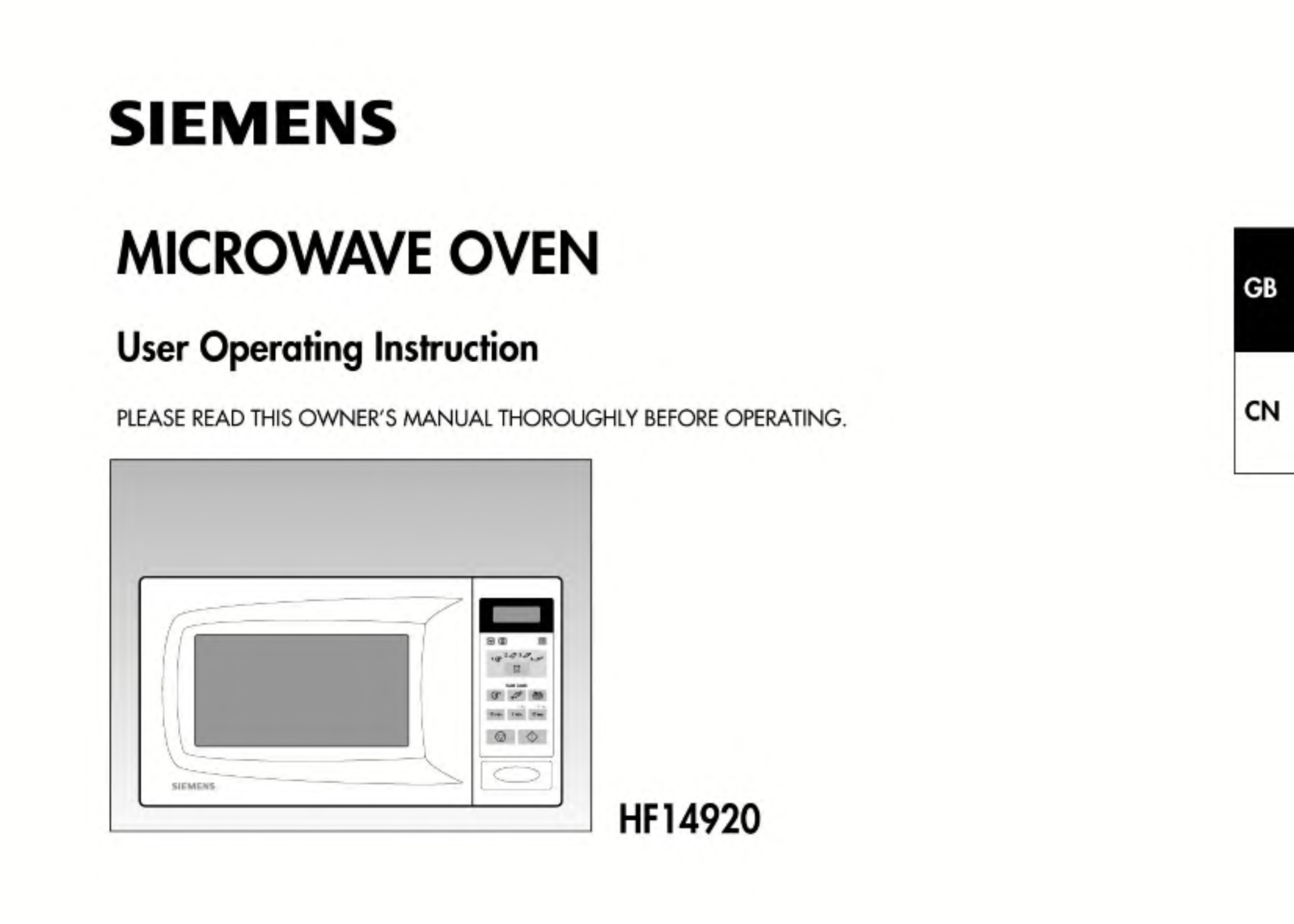 Lg HF14930 Operating instructions