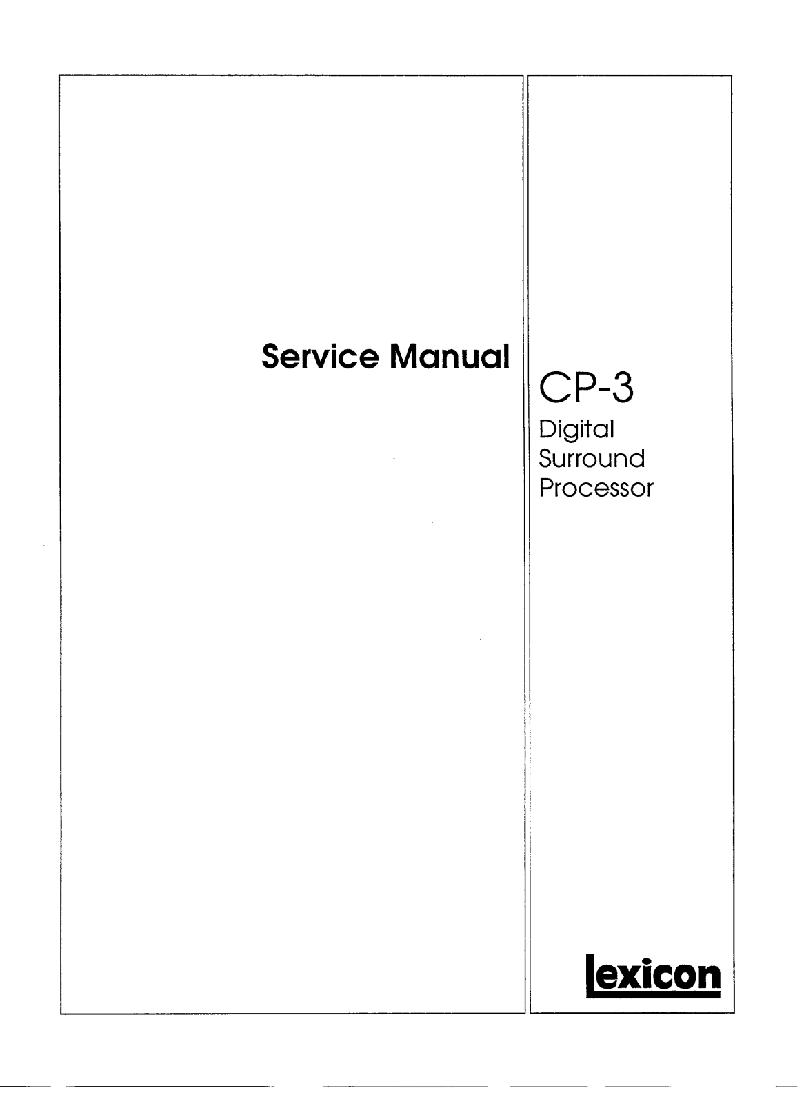 Lexicon CP-3 Service manual