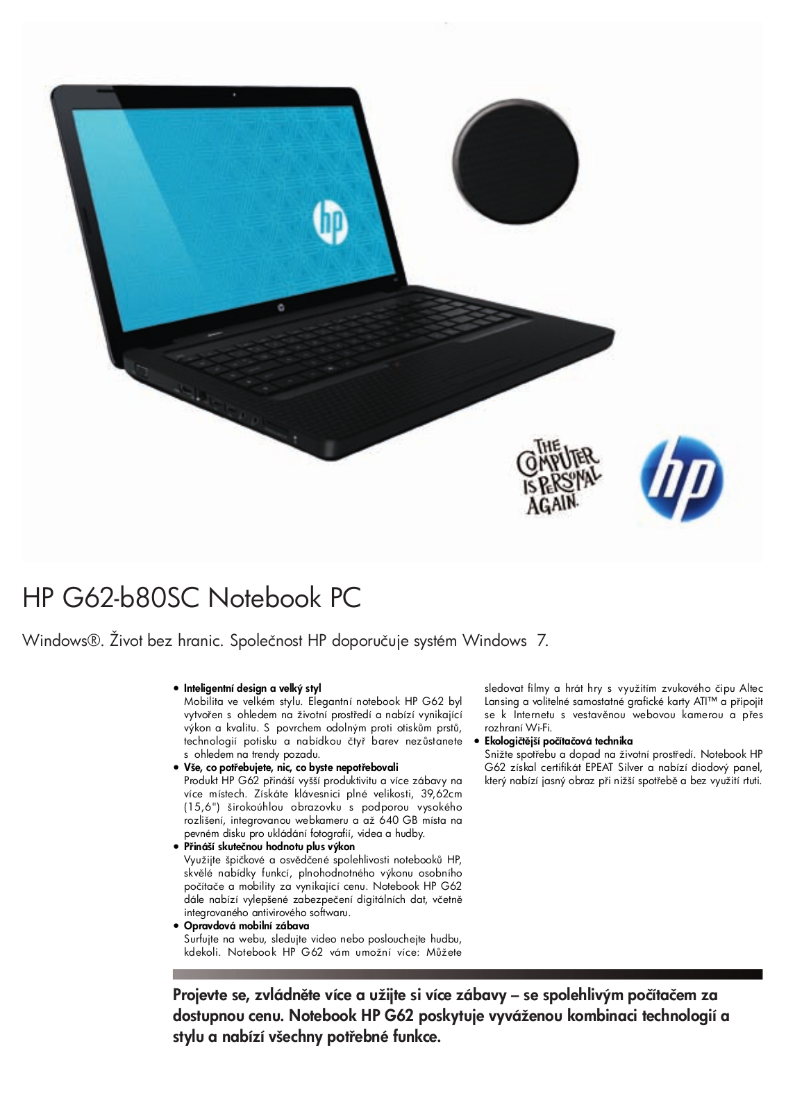 HP G62-b80sc User Manual