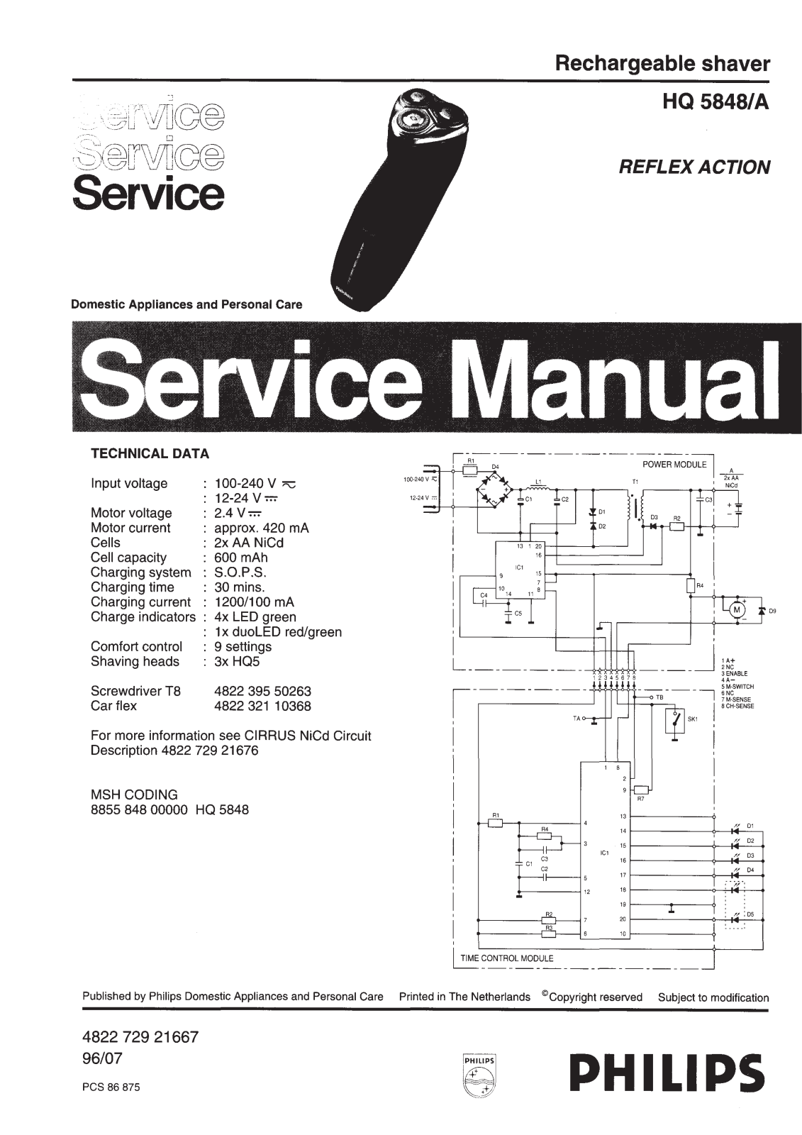 Philips HQ5848A Service Manual