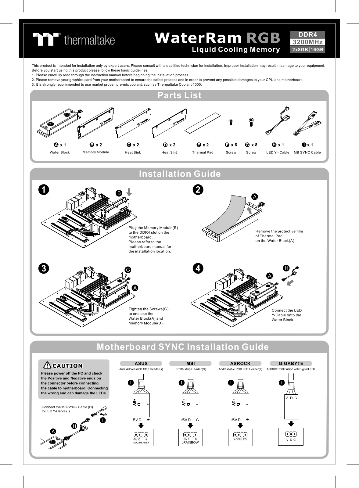 Thermaltake CL-W251-CA00SW-A operation manual