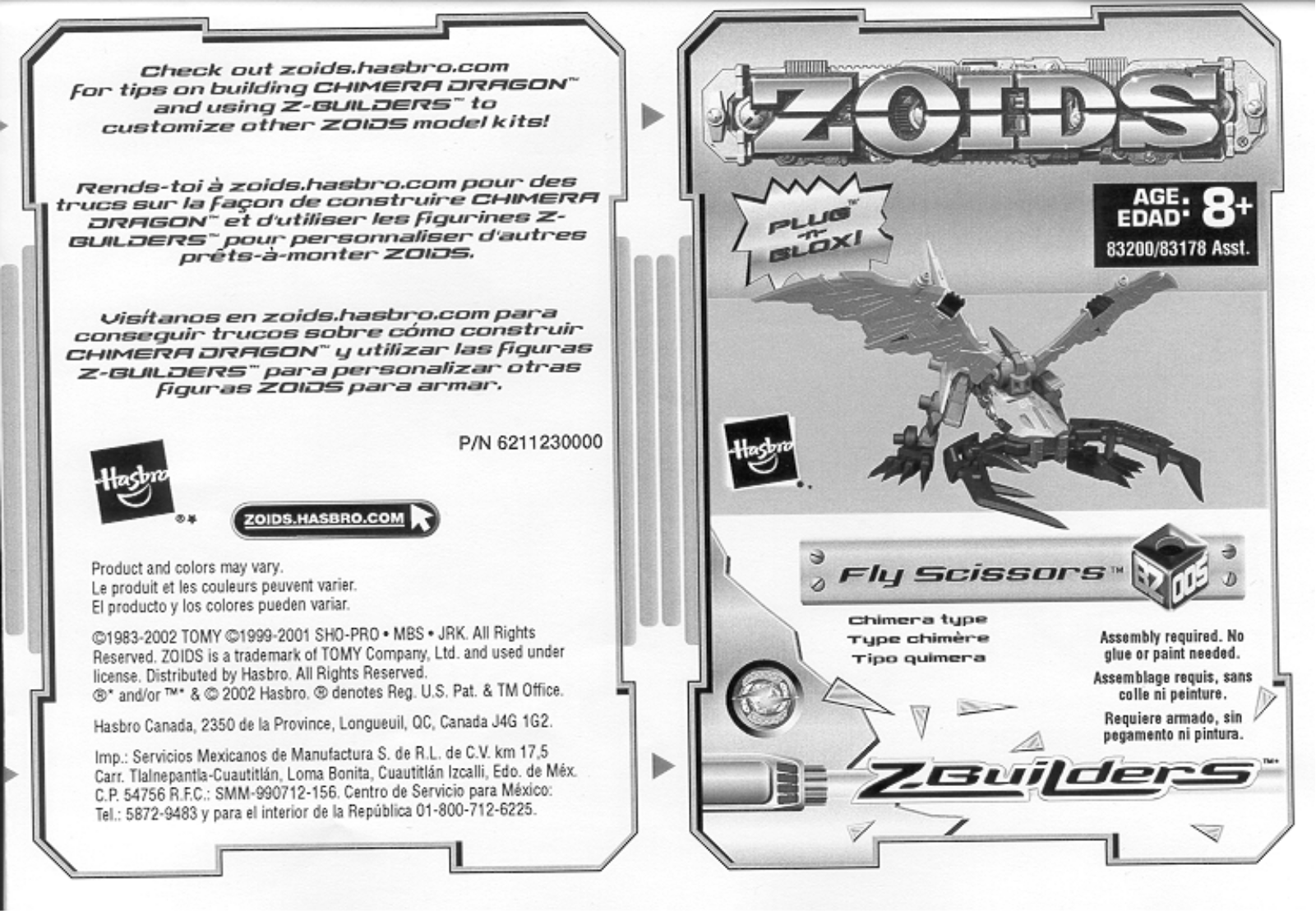 Hasbro ZOIDS FLY SCISSORS User Manual