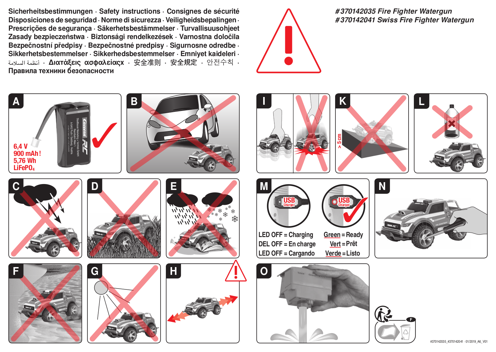 Carrera RC Fire Fighter Watergun operation manual