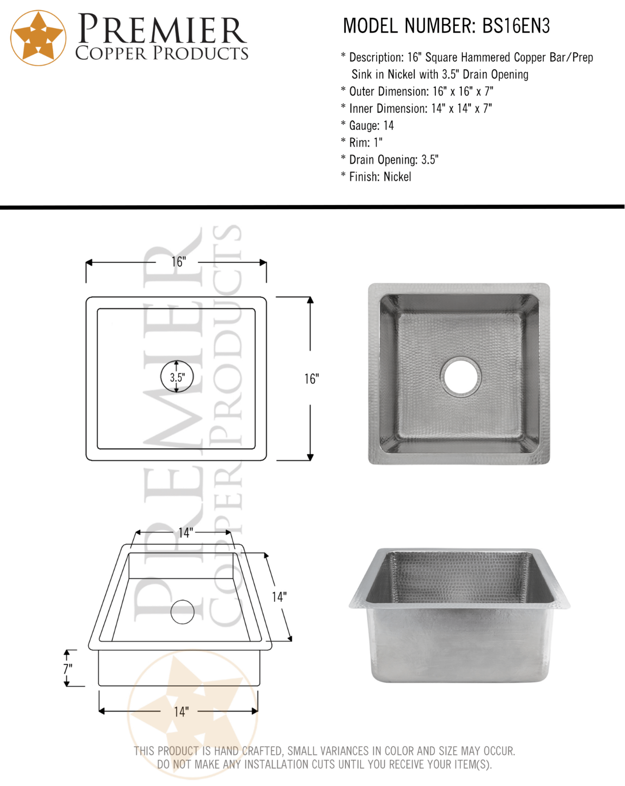 Premier Copper Products IER10078 Specifications - ManualMachine.com