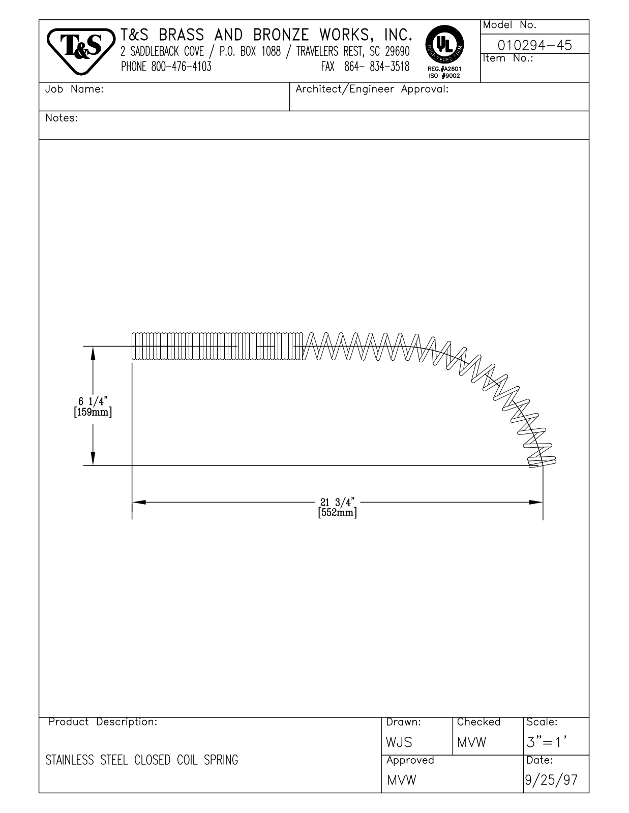 T&S Brass 010294-45 User Manual