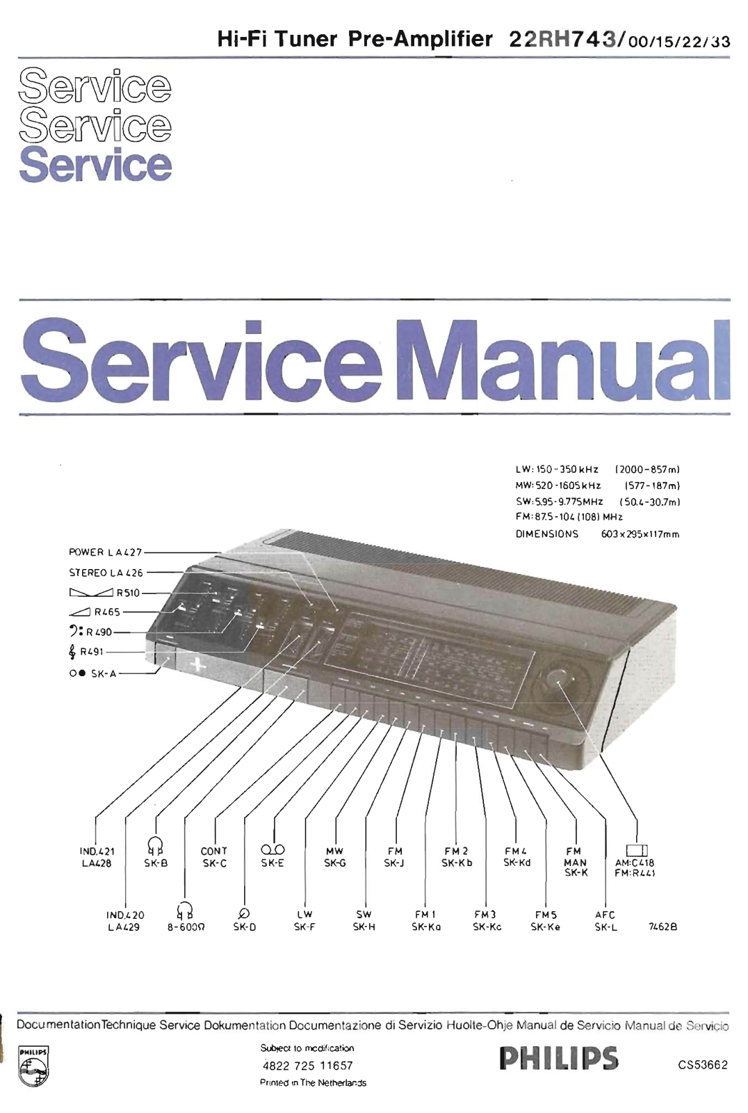 Philips 22-RH-743 Service Manual
