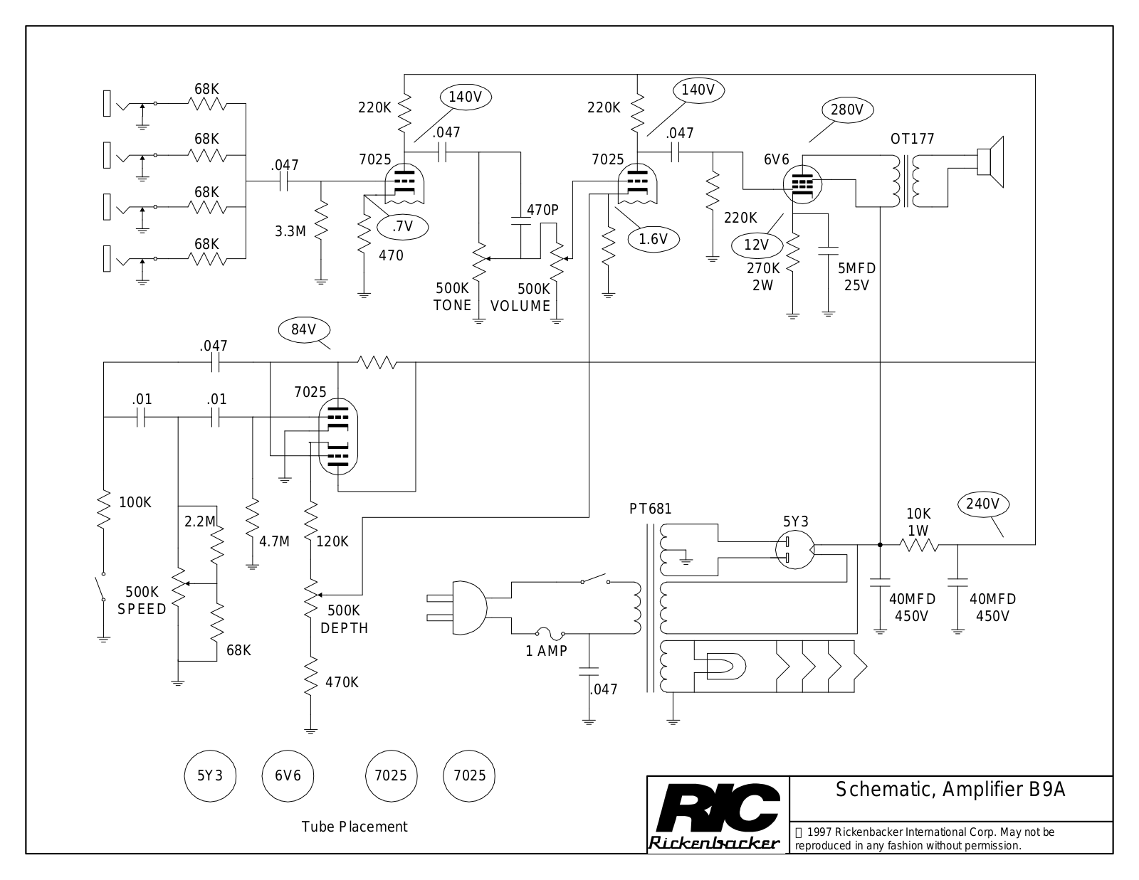 Rickenbacker b9a schematic