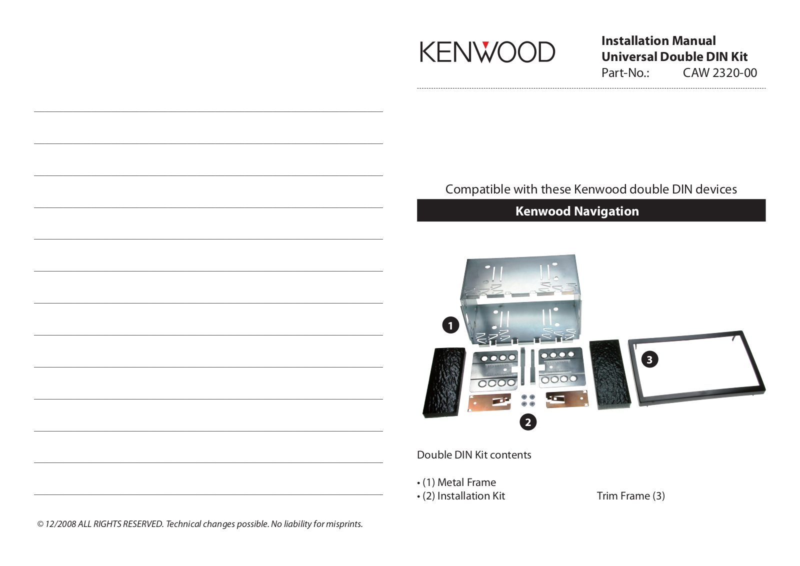 Kenwood CAW2320-00 User Manual