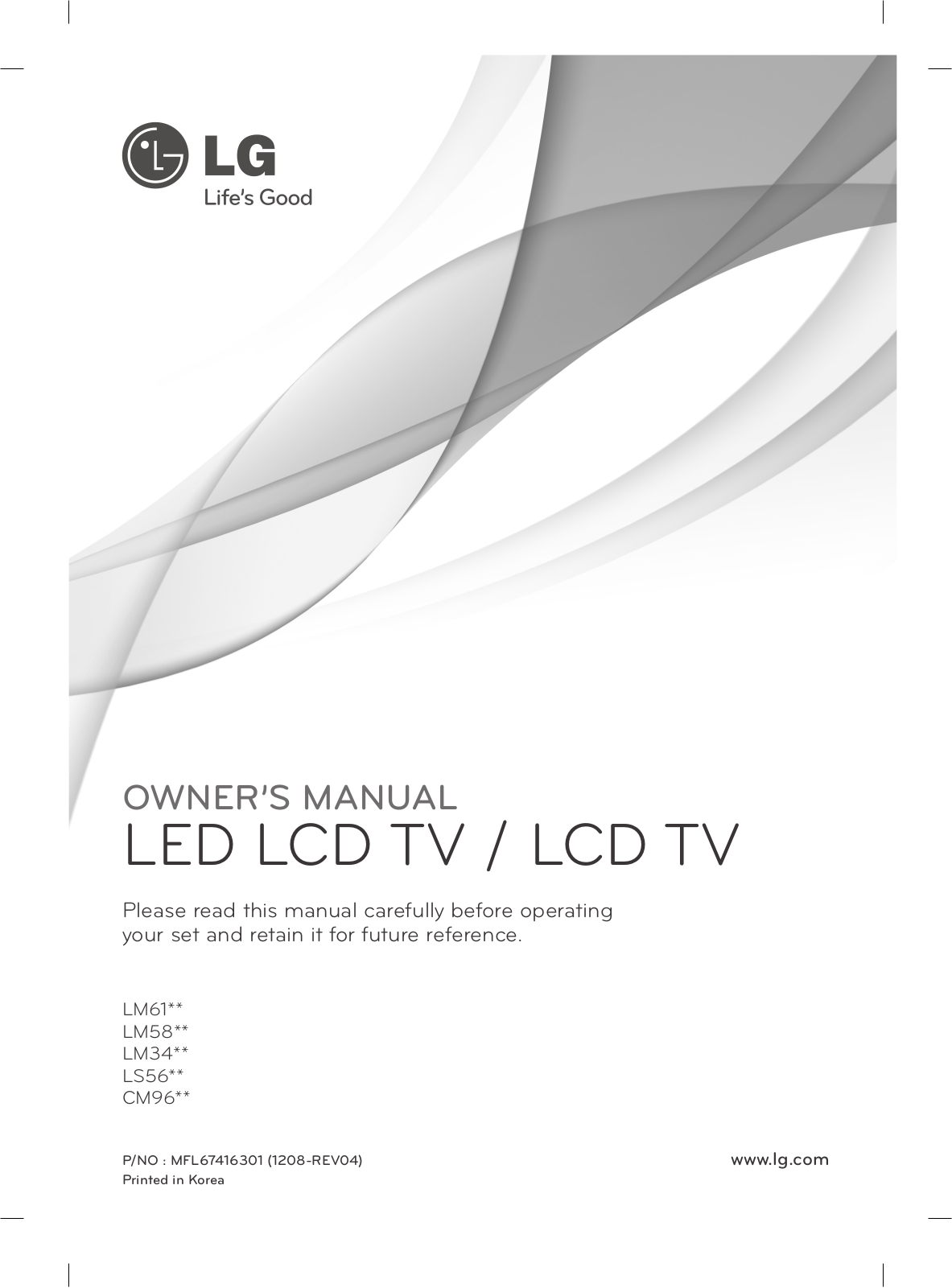 Lg 42LS5600, 42LM615S, 37LM611S, 47LS5600 User Manual