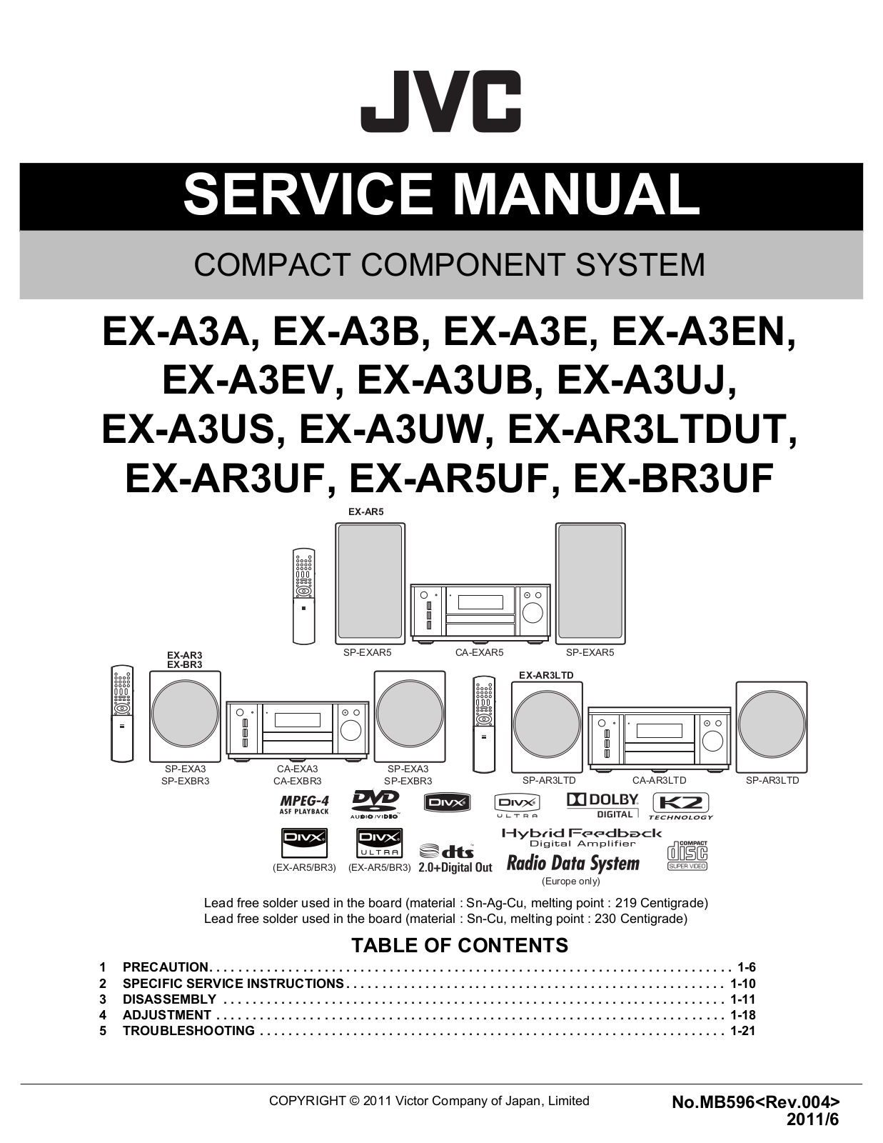 JVC EX-A3A, EX-A3B, EX-A3E, EX-A3EN, EX-A3EV Service Manual