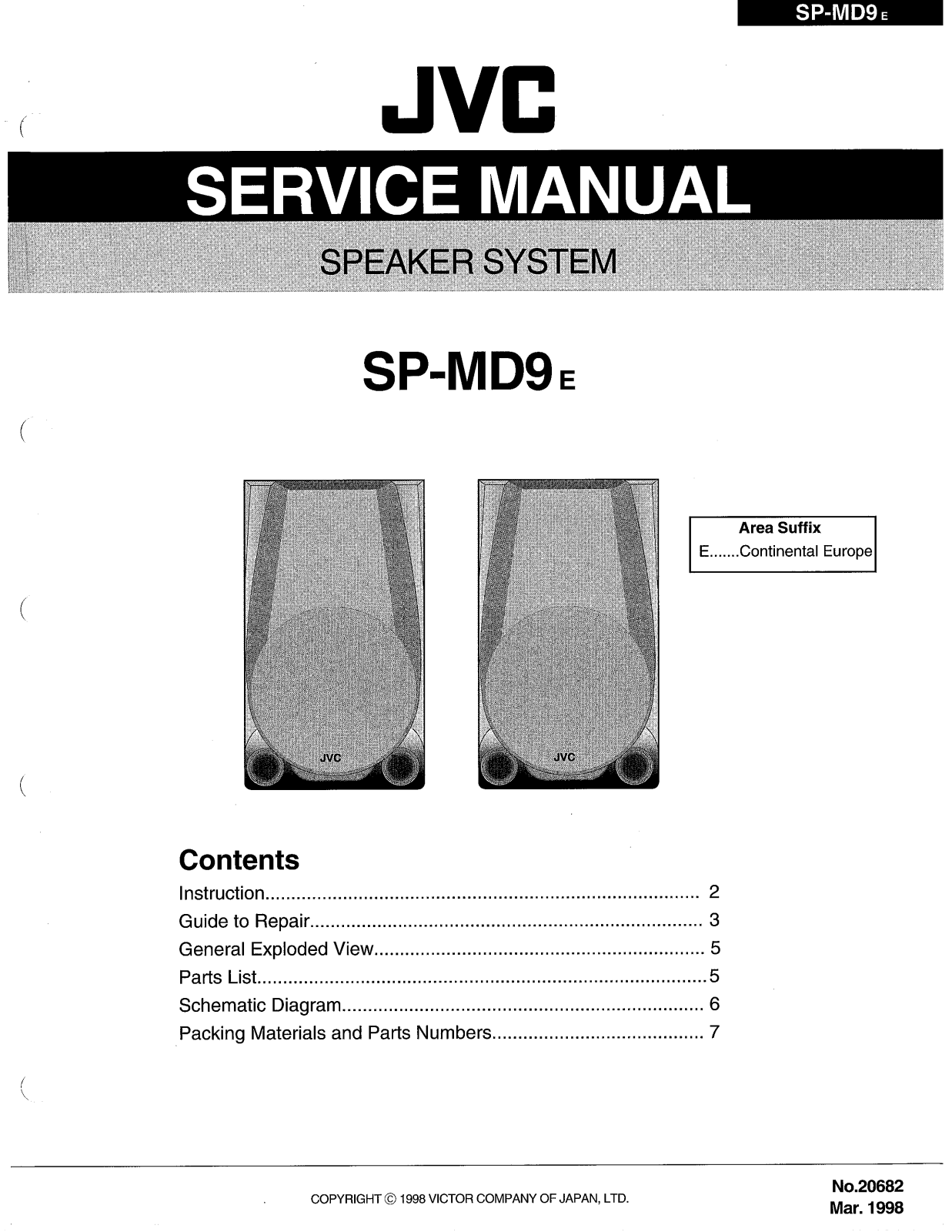 JVC SP-MD9E Service Manual