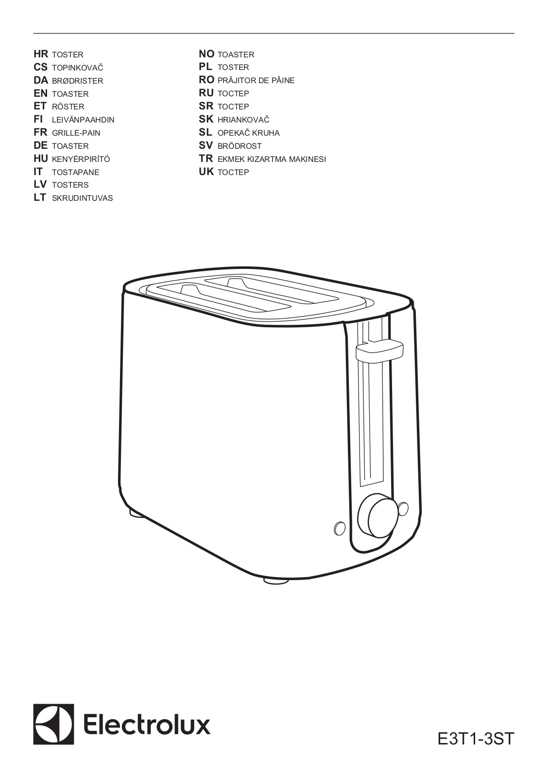 Electrolux E3T13ST User Manual