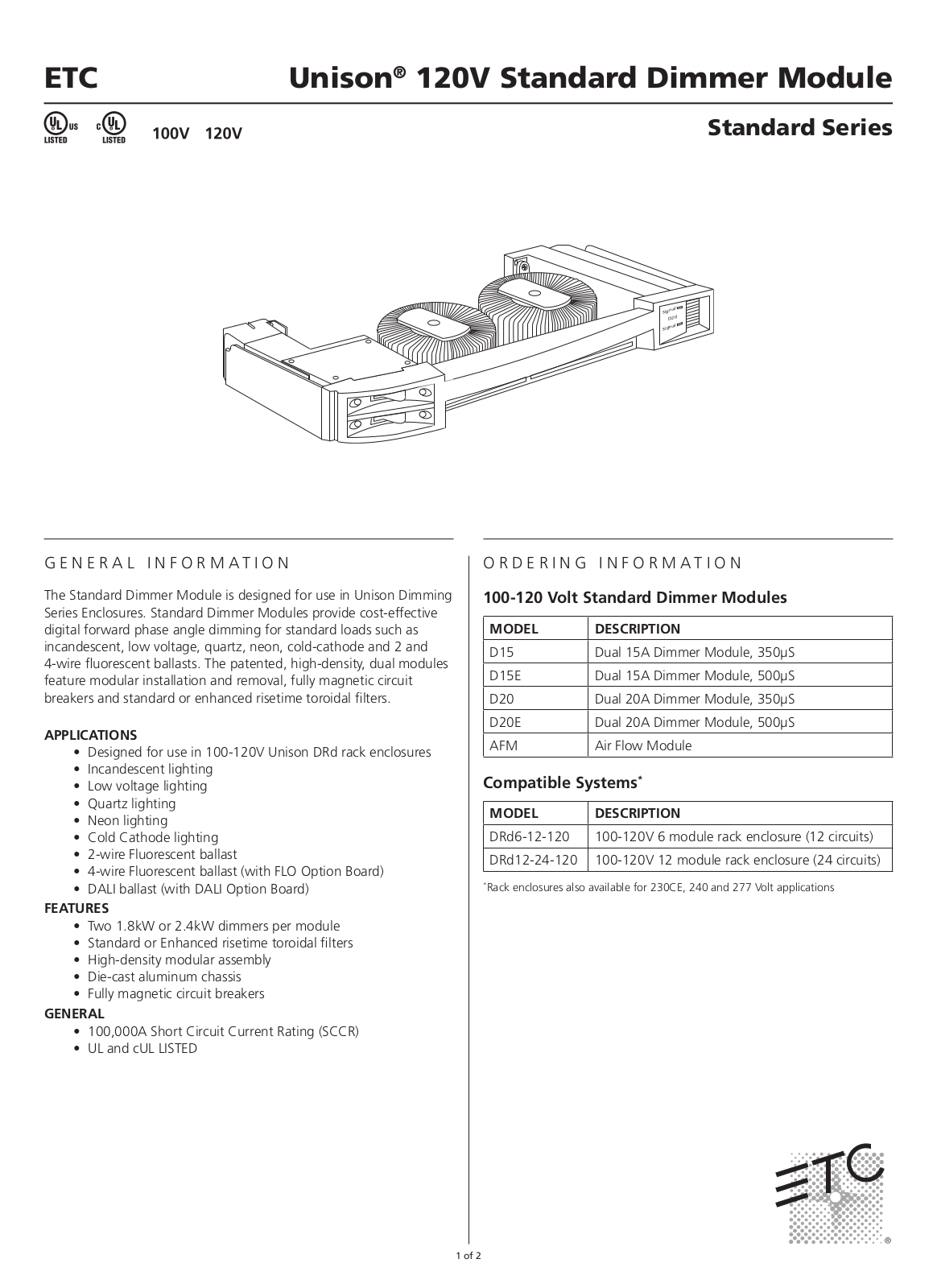 ETC D20 Data Sheet