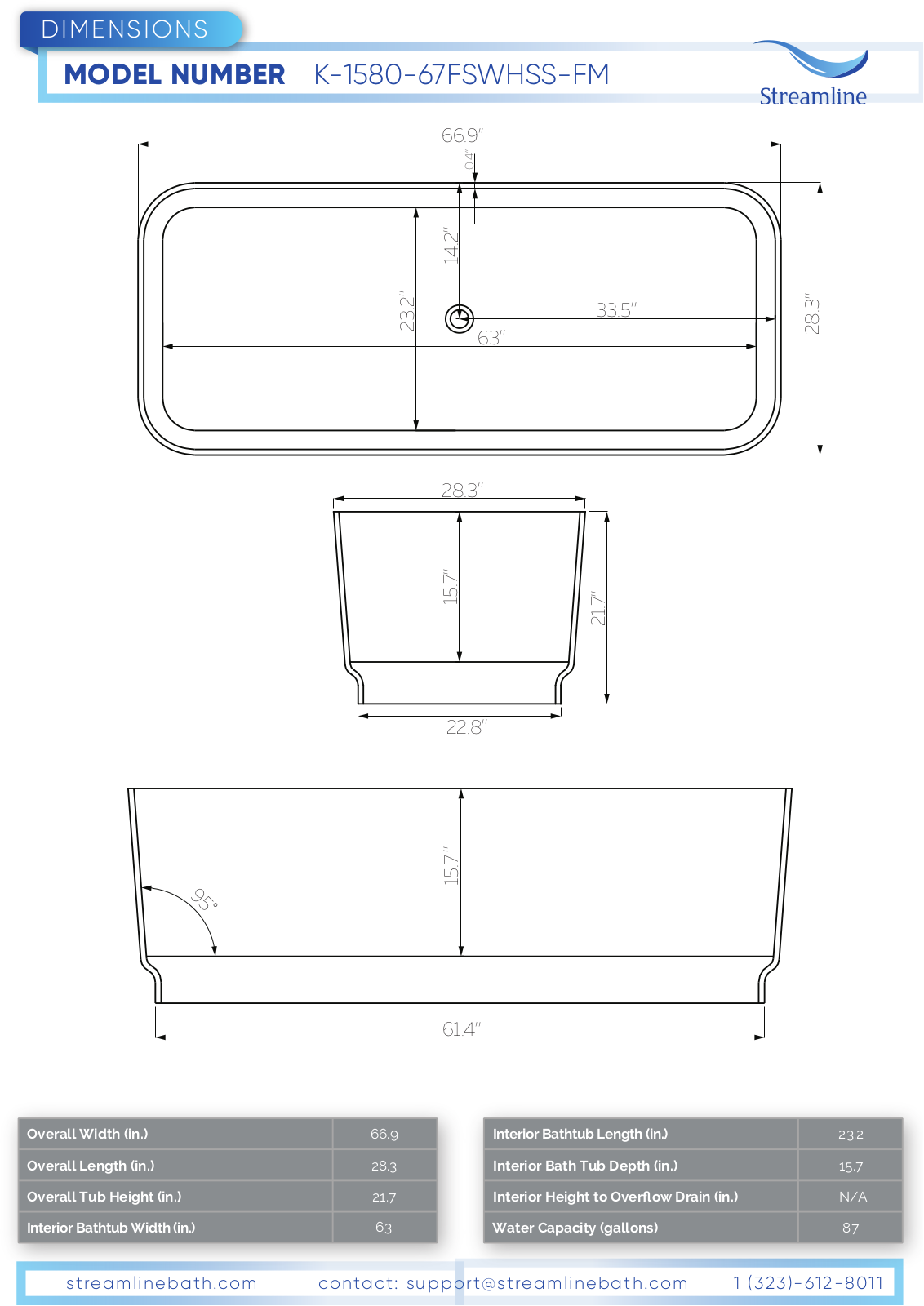 Streamline Bath SLBH4798 Specifications - ManualMachine.com