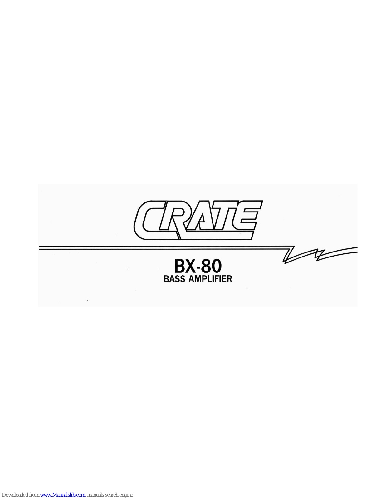 Crate BX-80 Owner's Manual