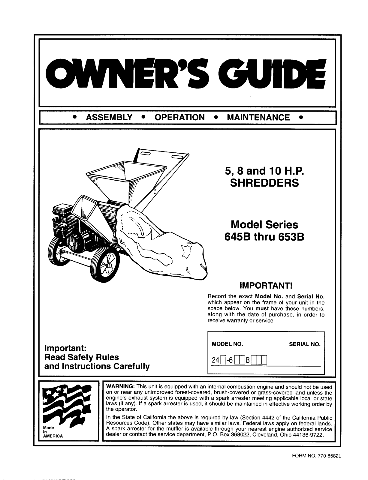 Sears 645B, 653B User Manual