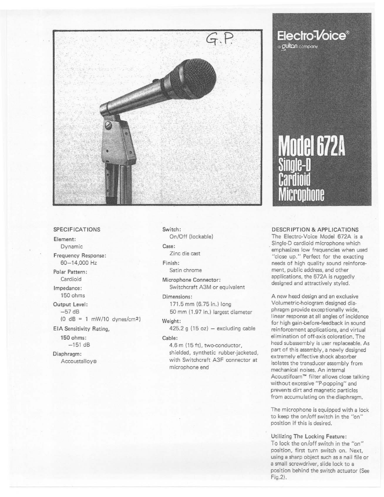 Electro-Voice 672A User Manual