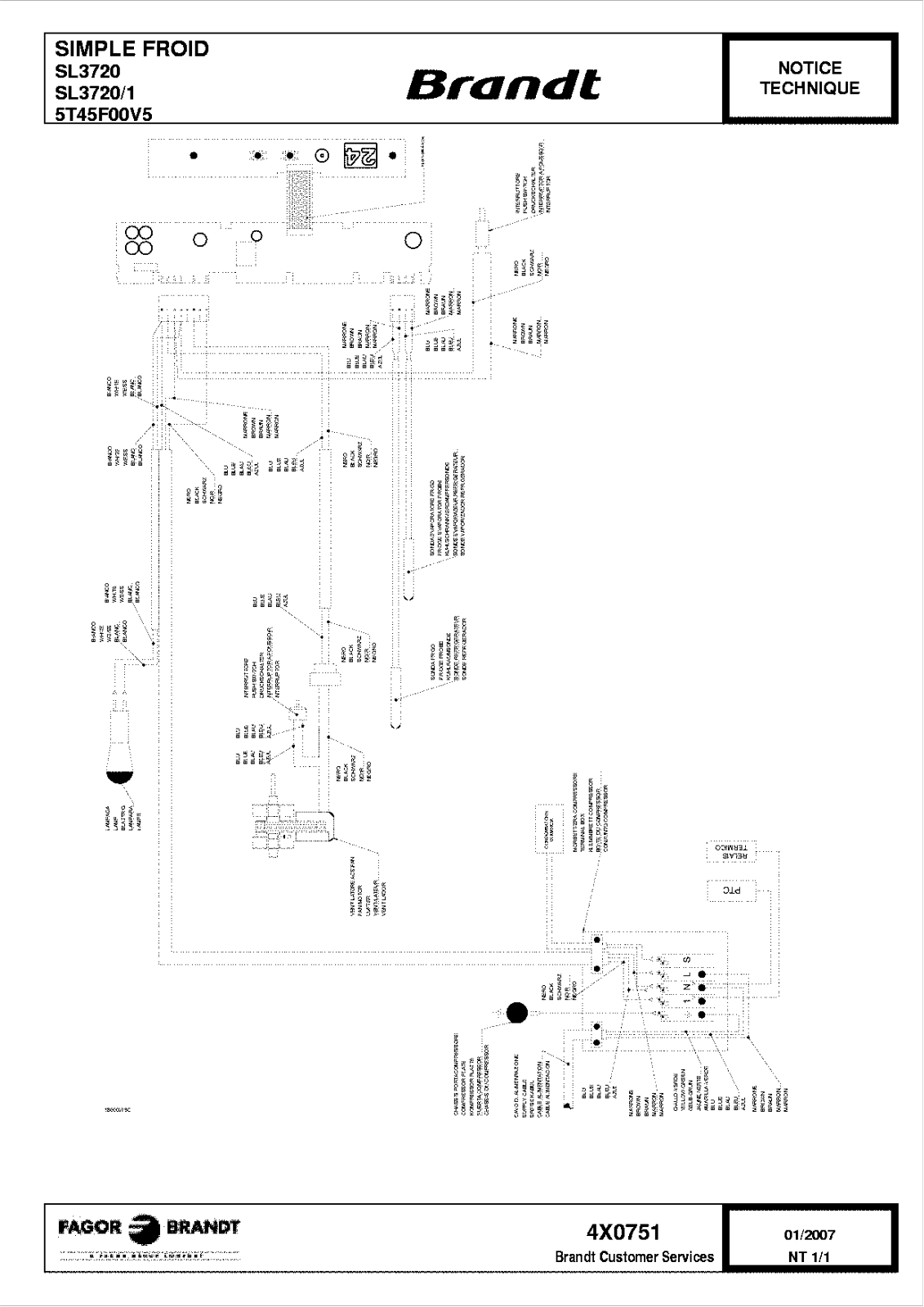 BRANDT SL3720 User Manual