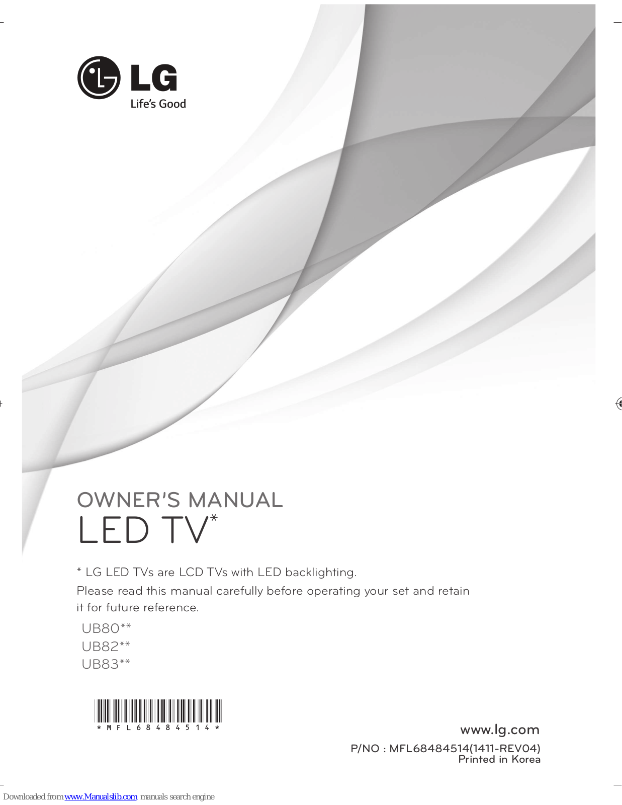 LG UB83 series, UB82 series Owner's Manual