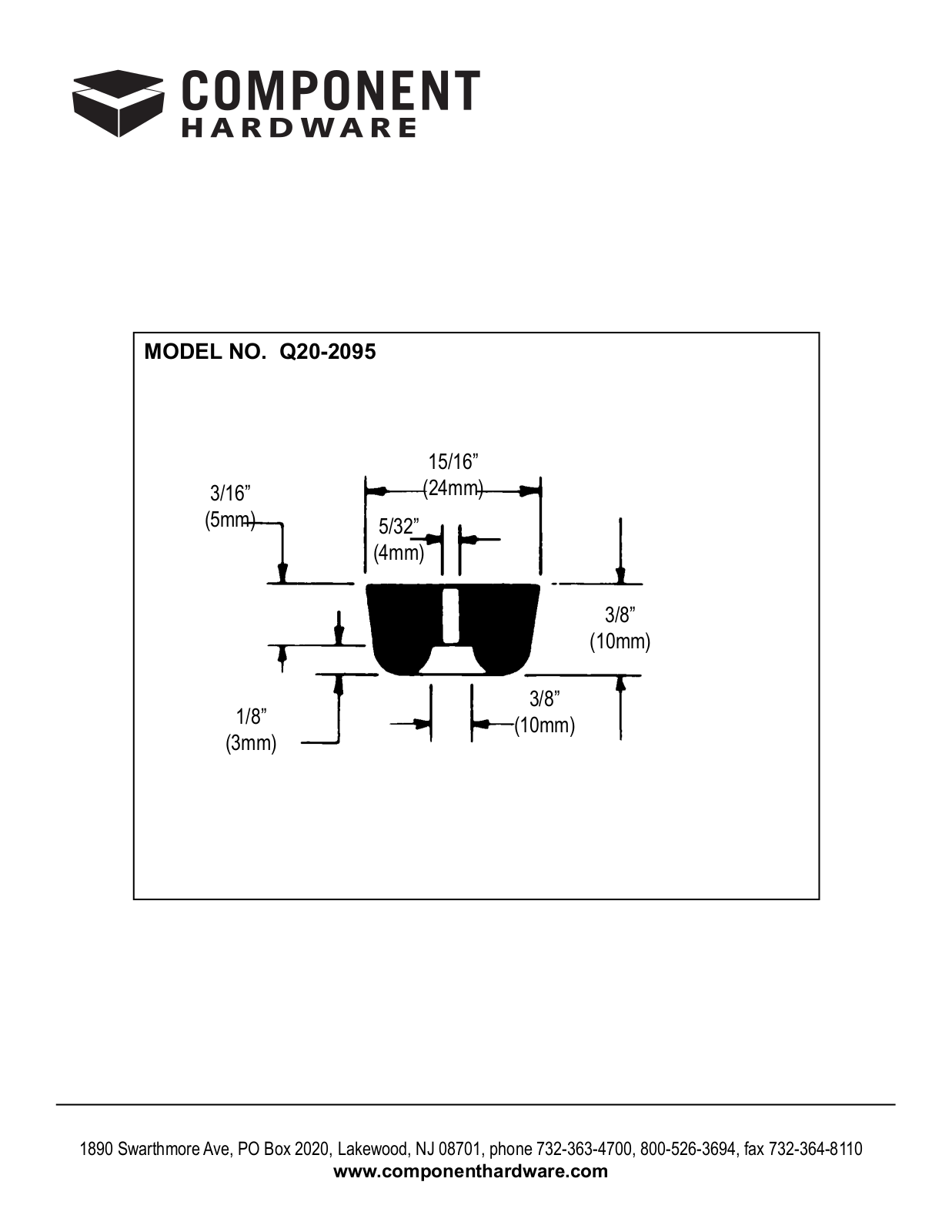 Component Hardware Q20-2095 User Manual