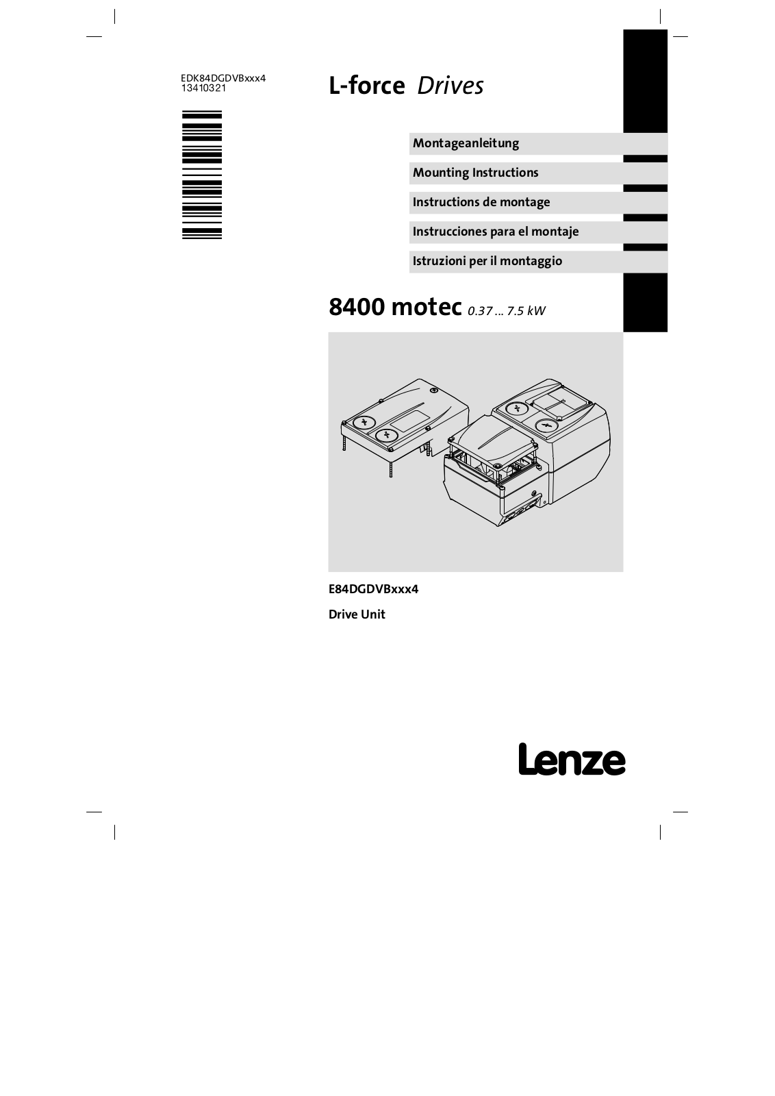 Lenze 8400 User Manual