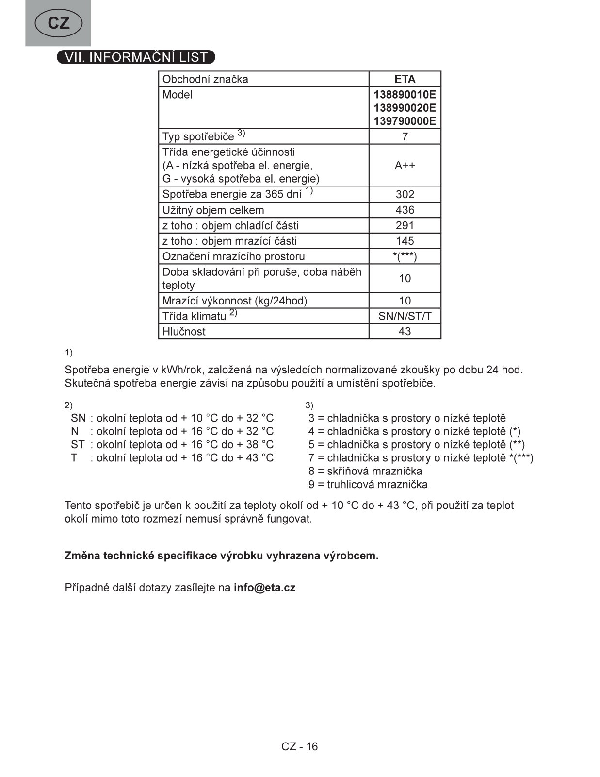 ETA 138890010E, 138990020E, 139790000E User Manual