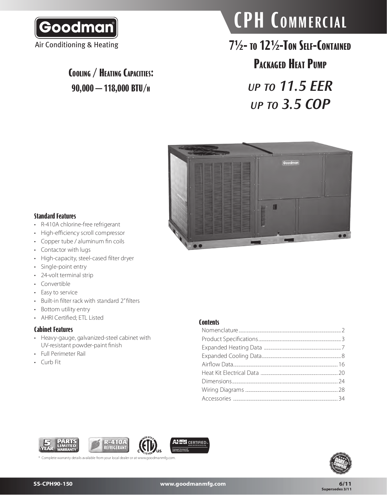 Goodman Mfg SS-CPH90-150 User Manual