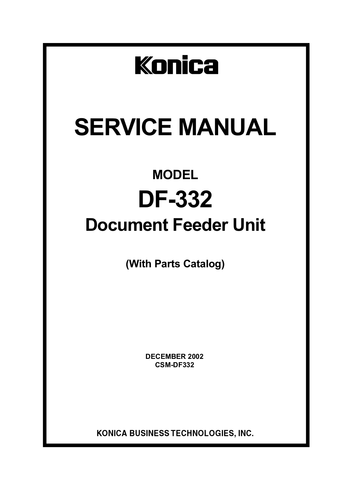 Konica Minolta DF-332 User Manual