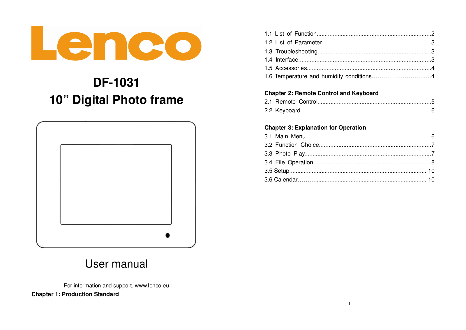 Lenco DF-1031 User Manual