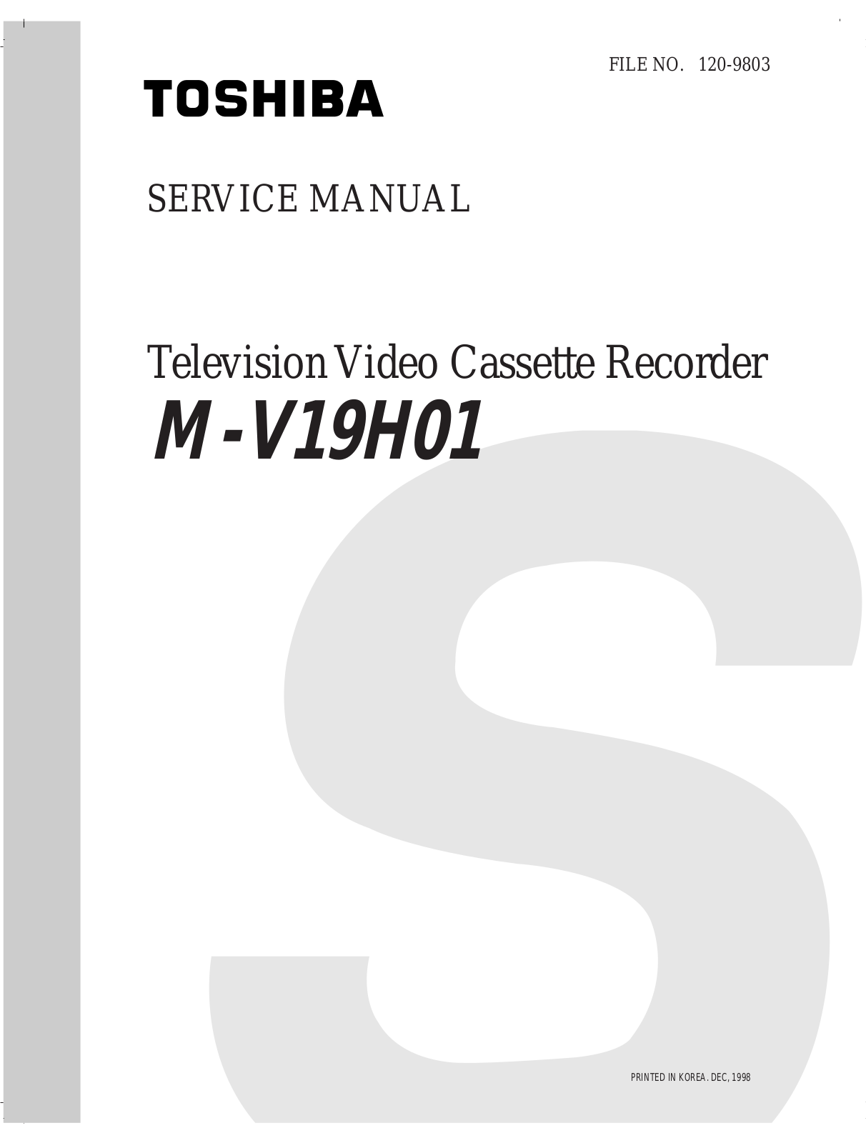 Toshiba M-V19H01 Service Manual