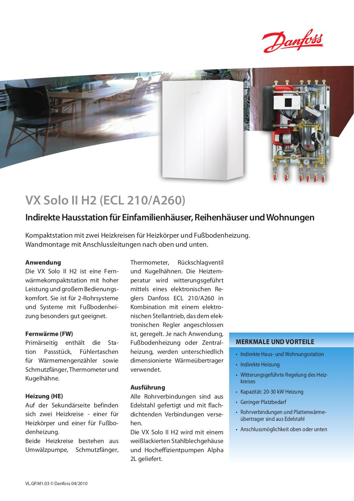 Danfoss VX Solo II H2 Fact sheet