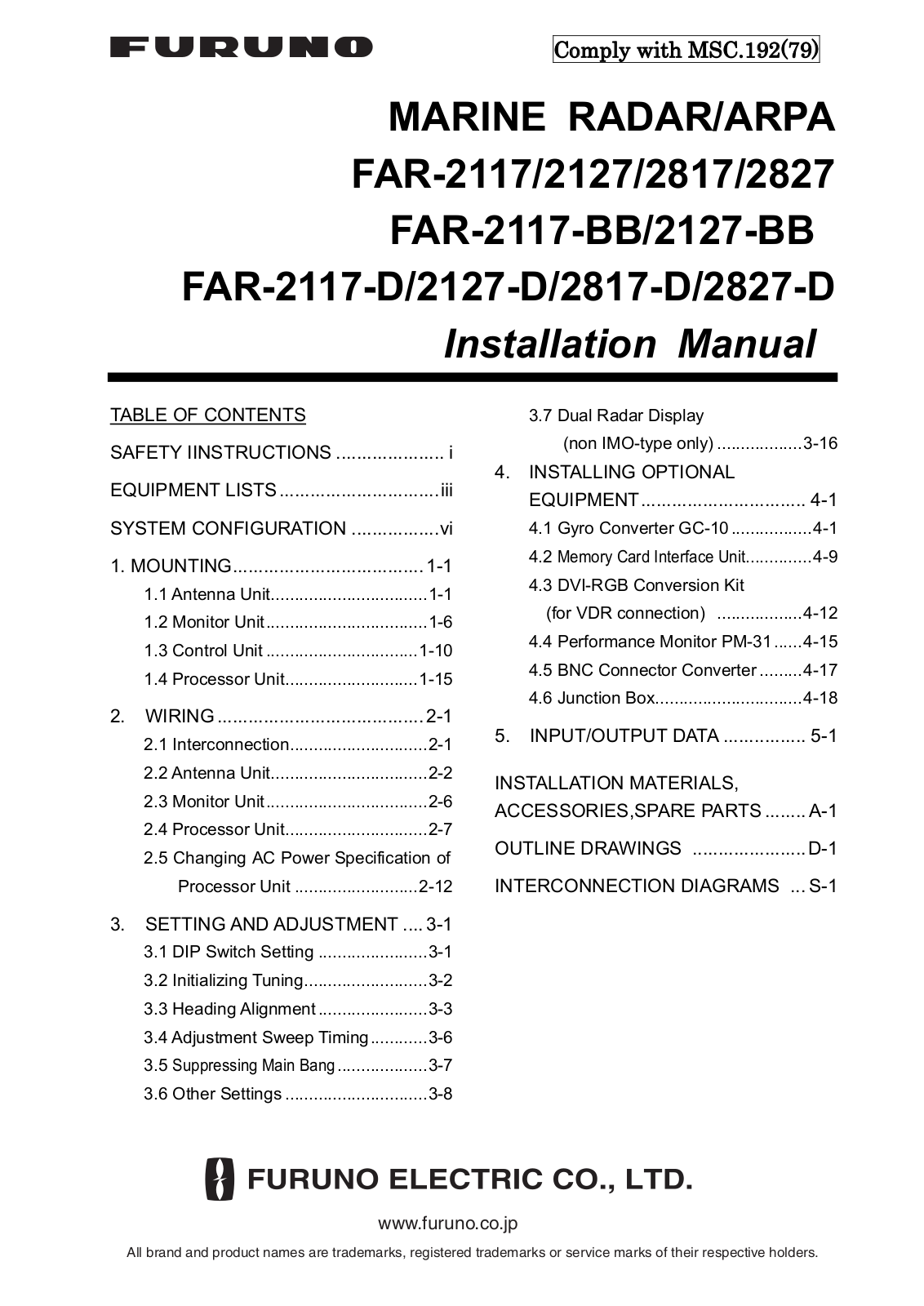 Furuno 2127 User Manual