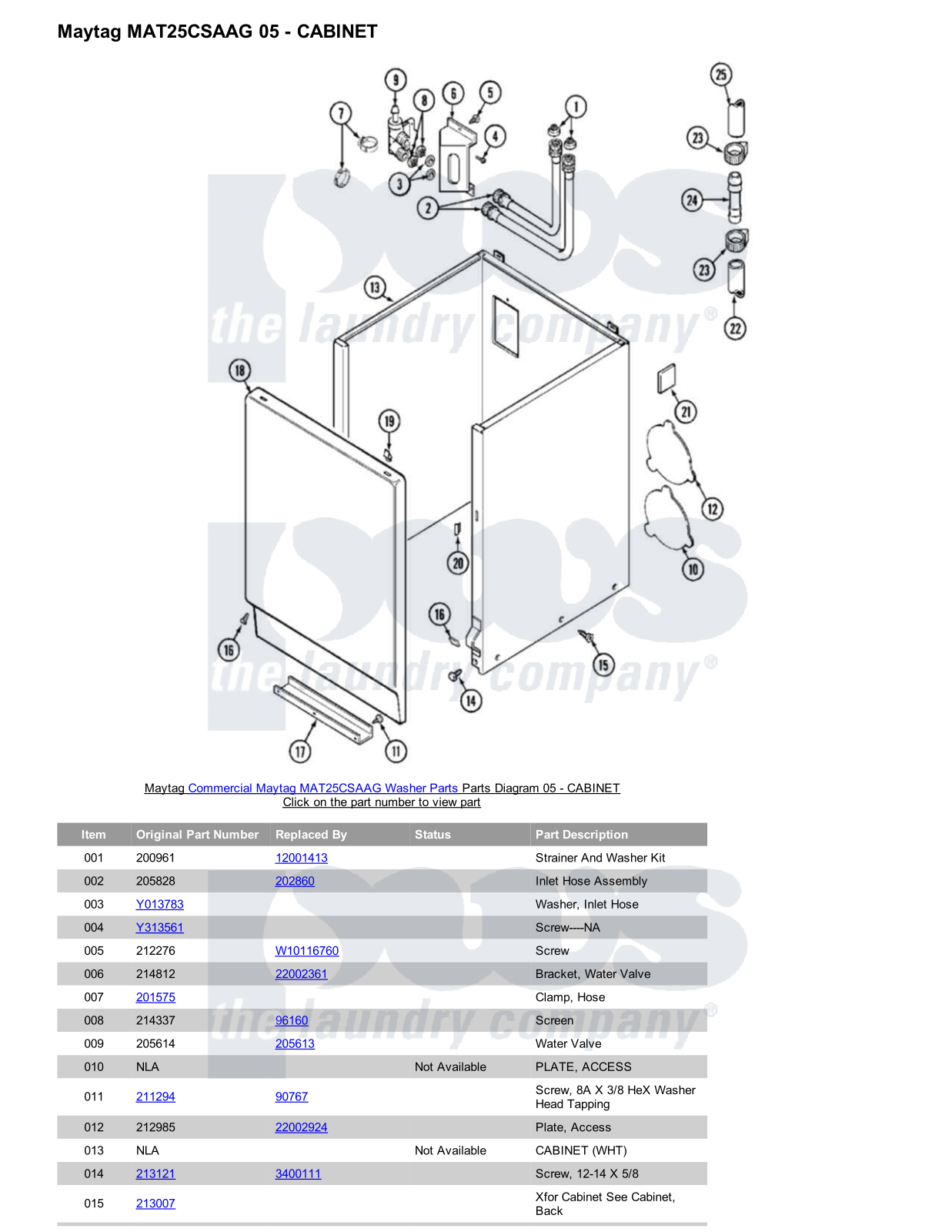 Maytag MAT25CSAAG Parts Diagram