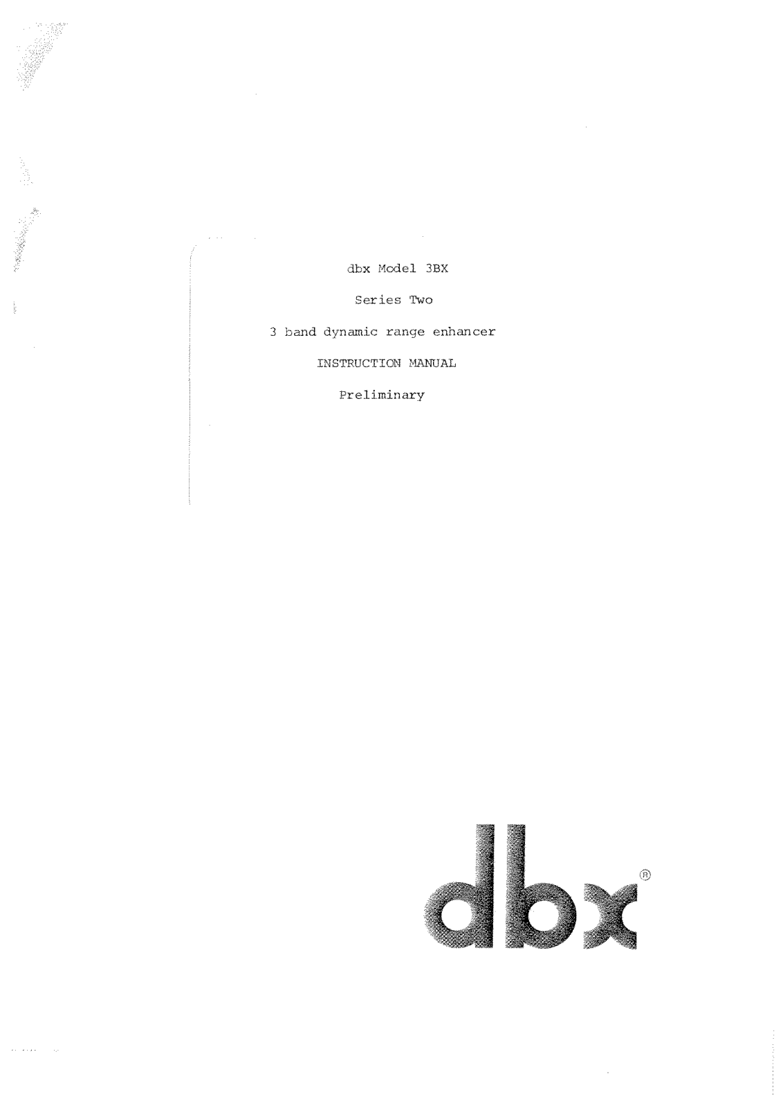 Dbx 3bx-II Owners Manual