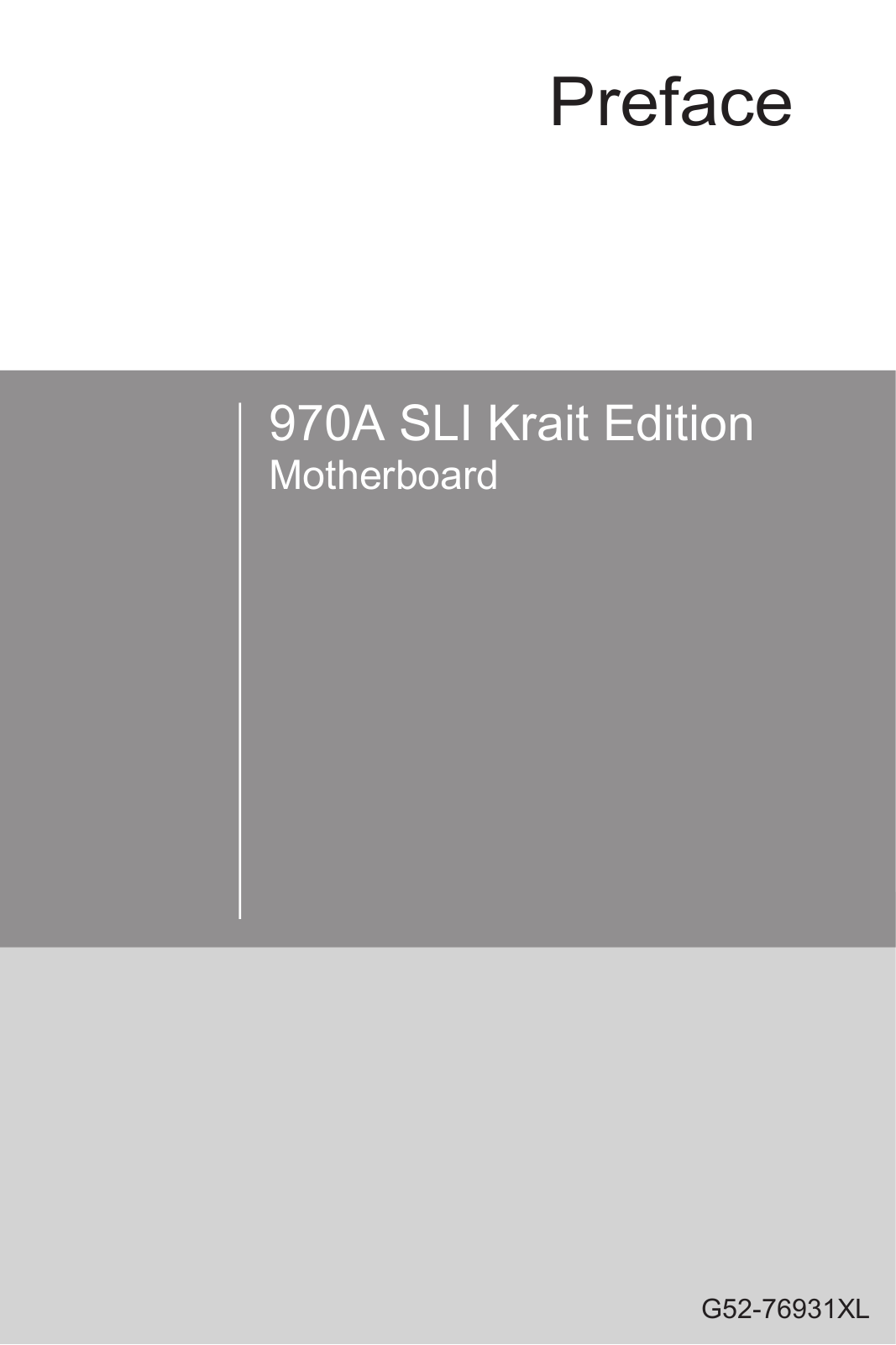 MSI 970A SLI Krait Edition User Guide