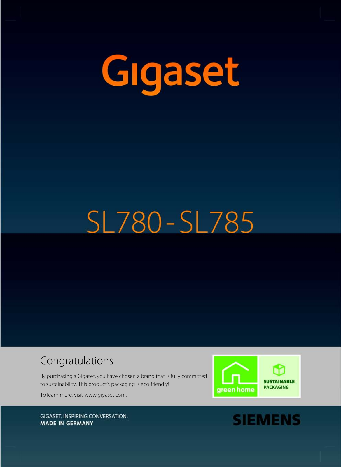 Siemens GIGASET SL785, GIGASET SL780 User Manual