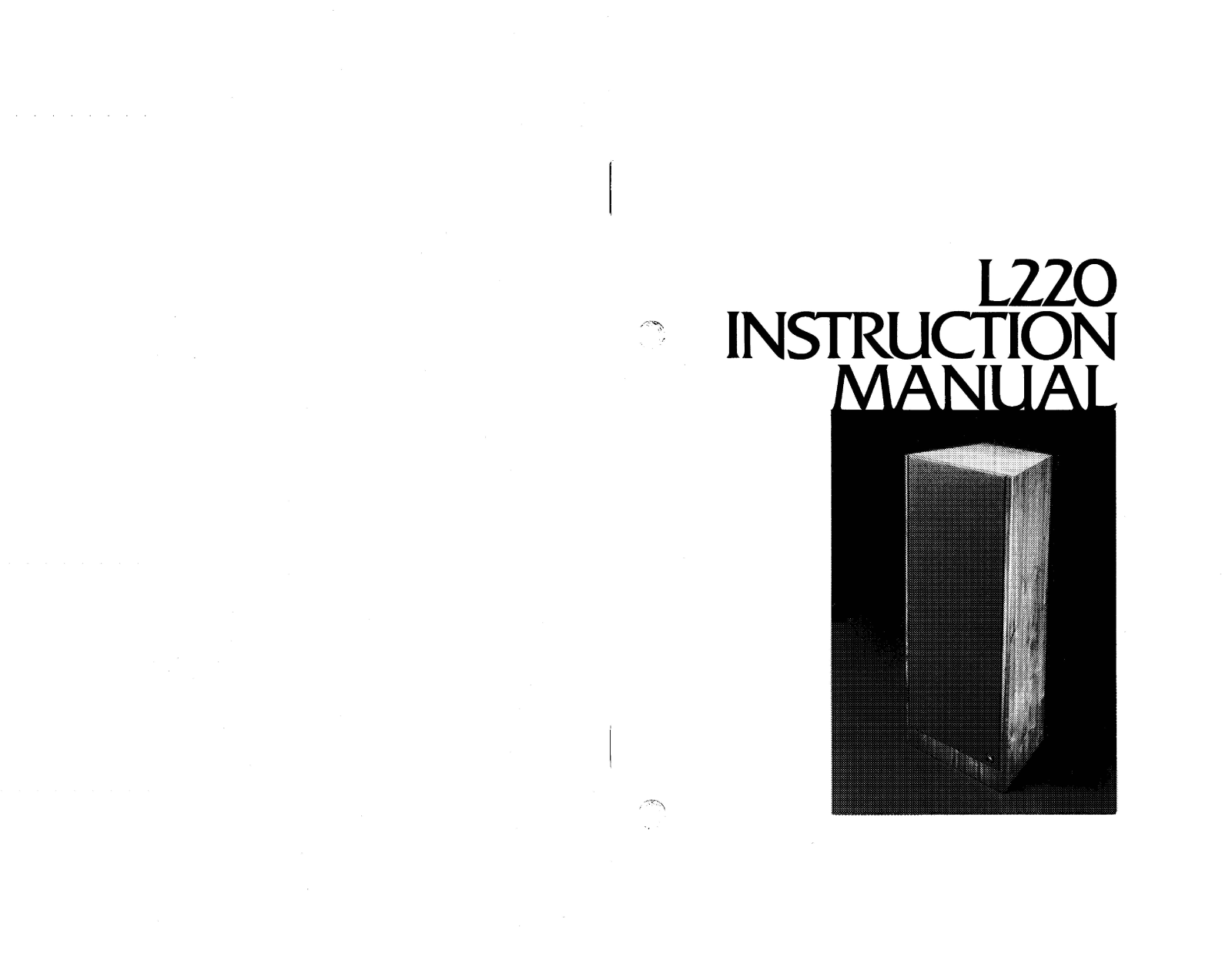 Jbl L220 User Manual