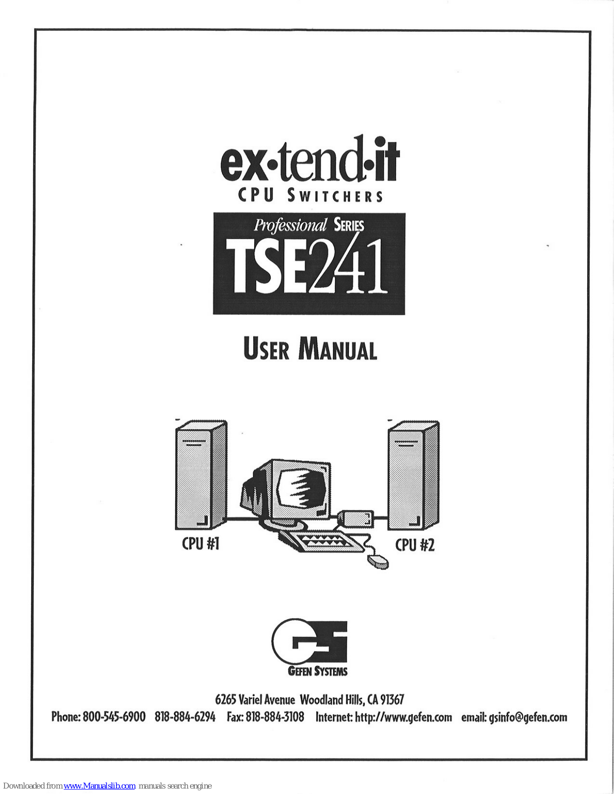 Gefen TSE241 User Manual