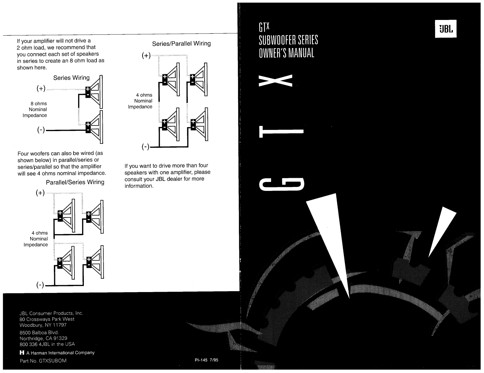 Jbl GTX15, GTX8, GTX12, GTX10 User Manual