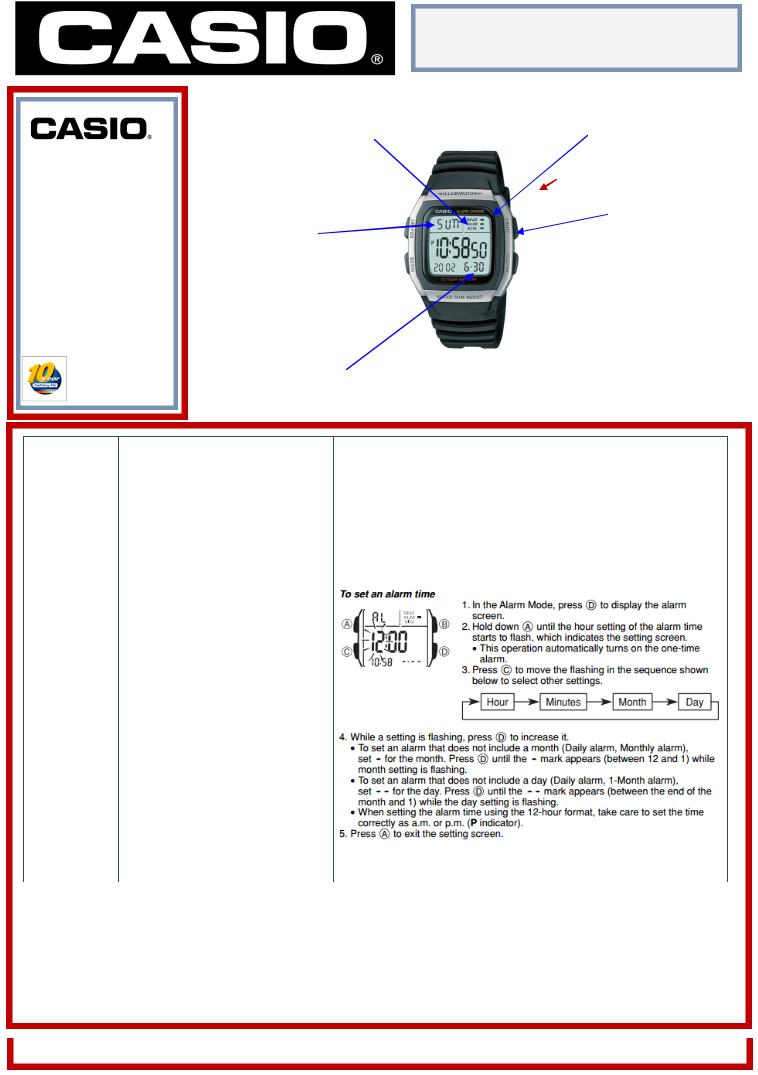 Casio W-96H-1AVES Instruction manual