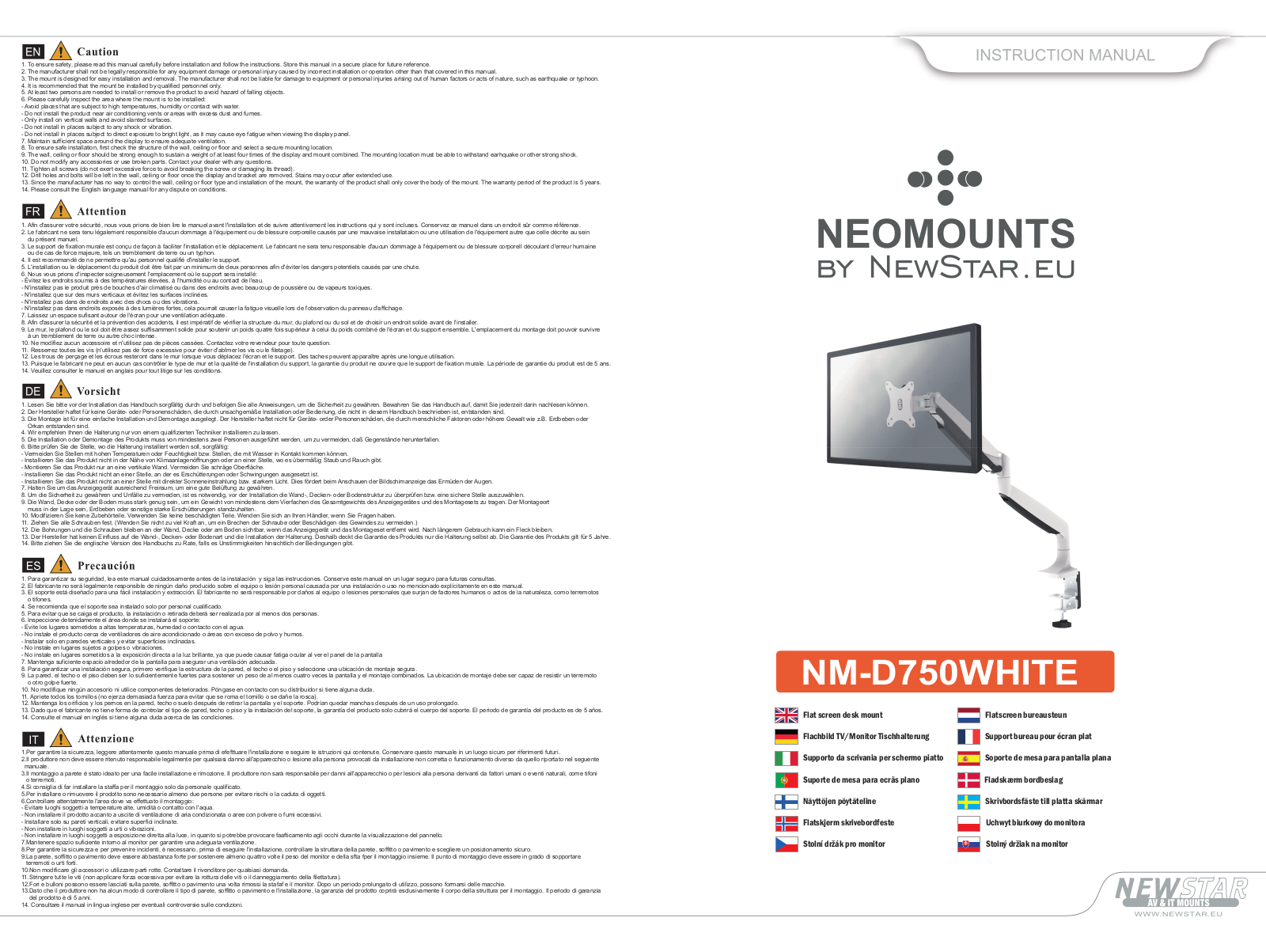 Newstar NM-D750WHITE User Manual