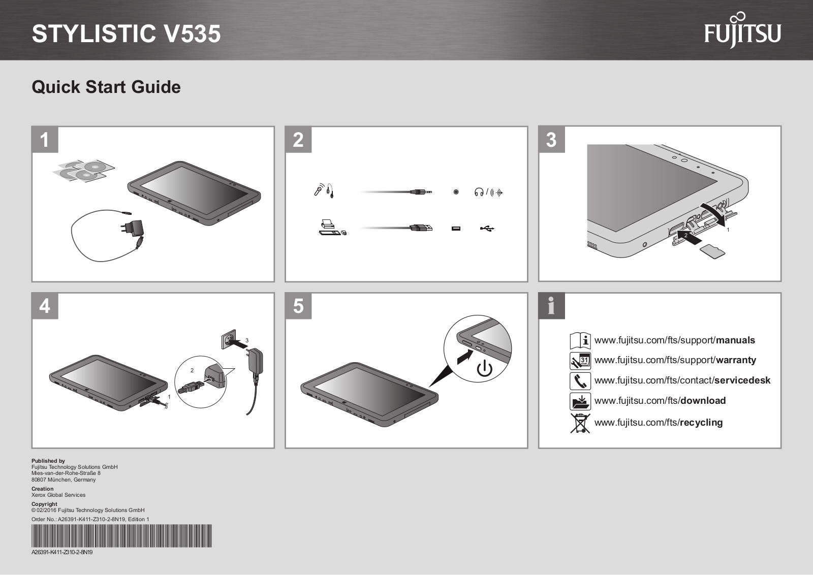 FUJITSU V535 Guide rapide