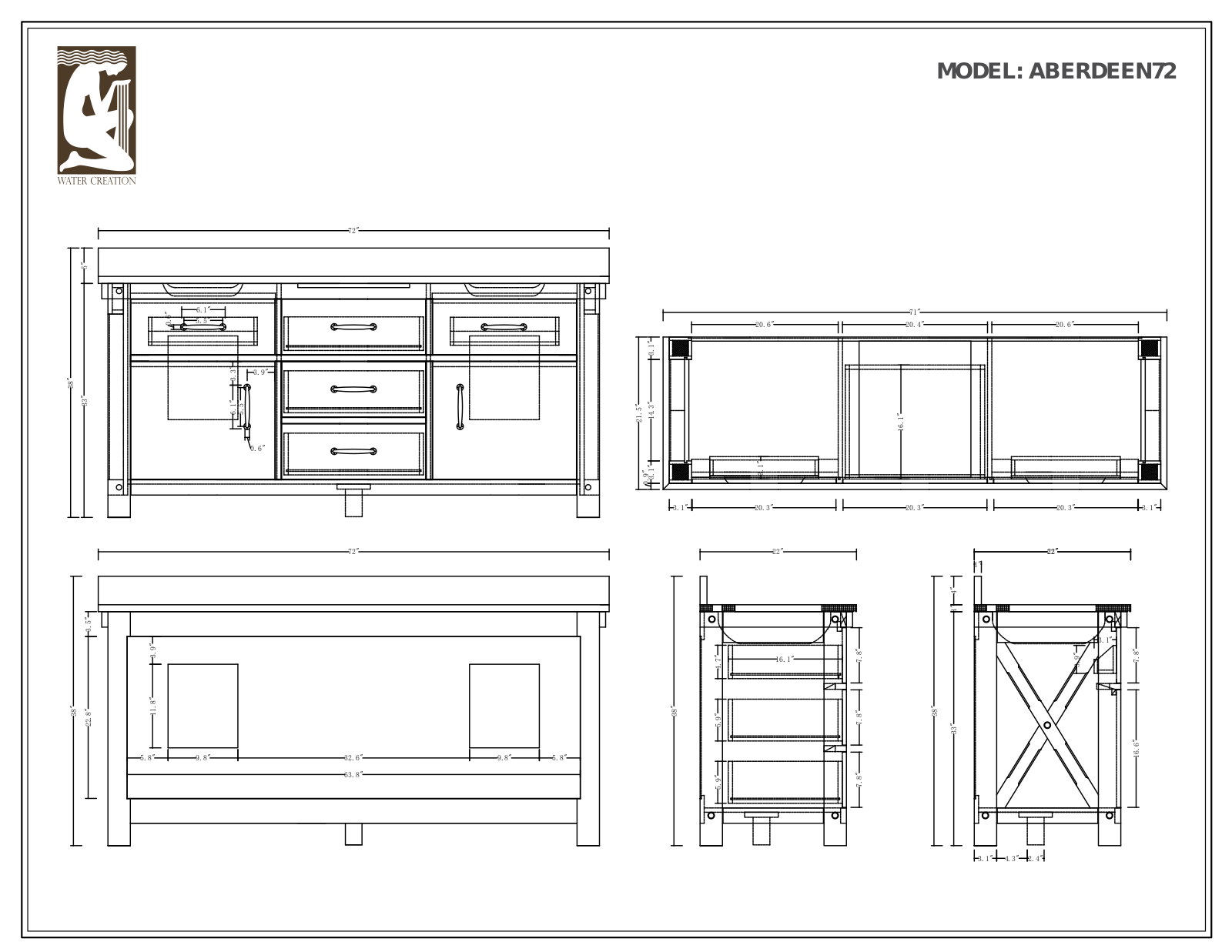 Water Creation VAB072BLGG02, VAB072BLGG01, VAB072CWGG00, VAB072BLGG07, VAB072BLGG05 Specifications