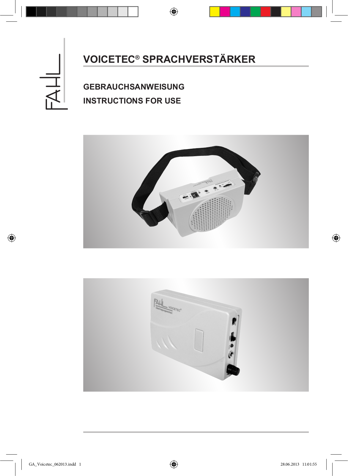 Fahl Voicetec Instructions For Use Manual