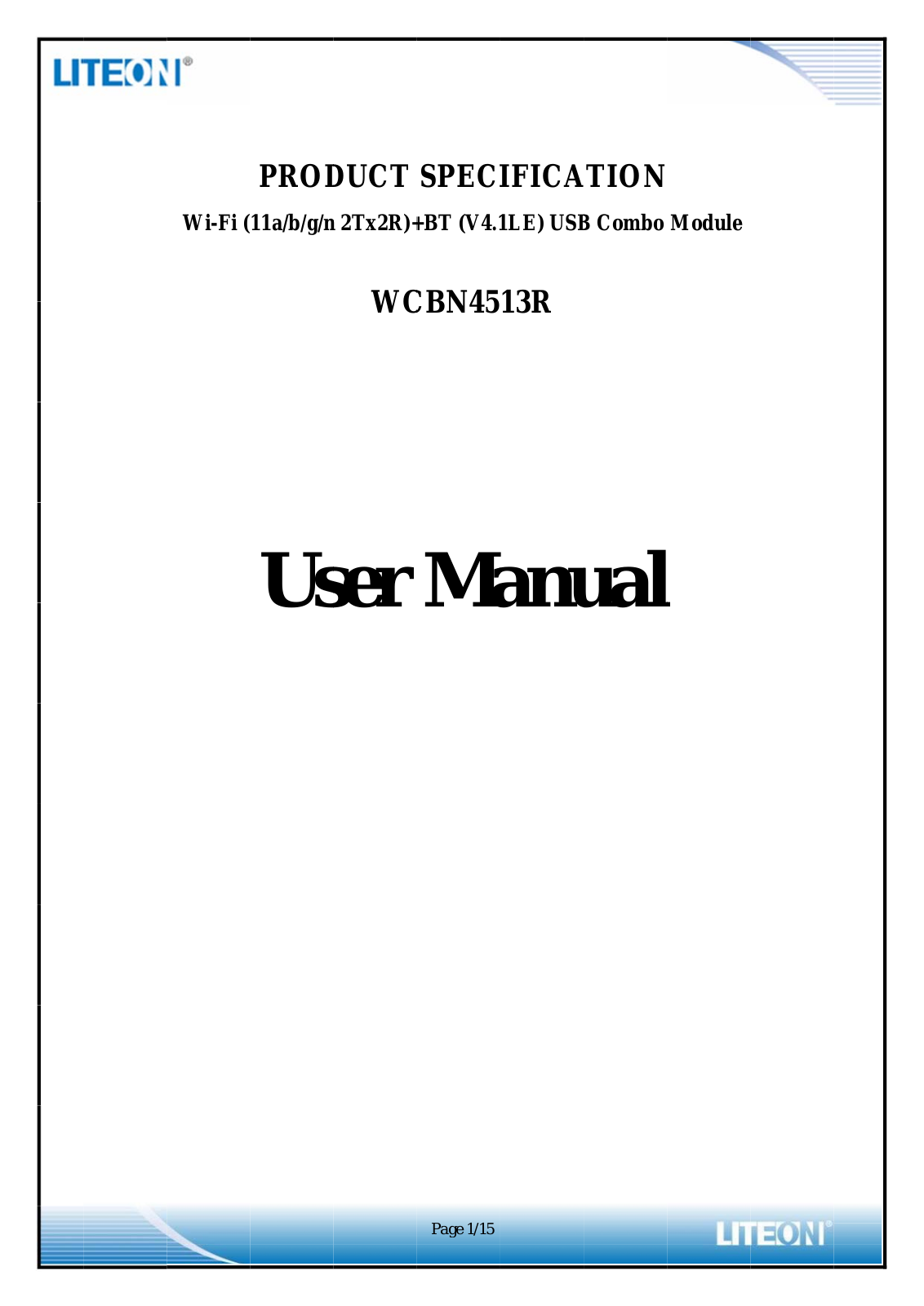 LITE ON TECHNOLOGY WCBN4513R User Manual