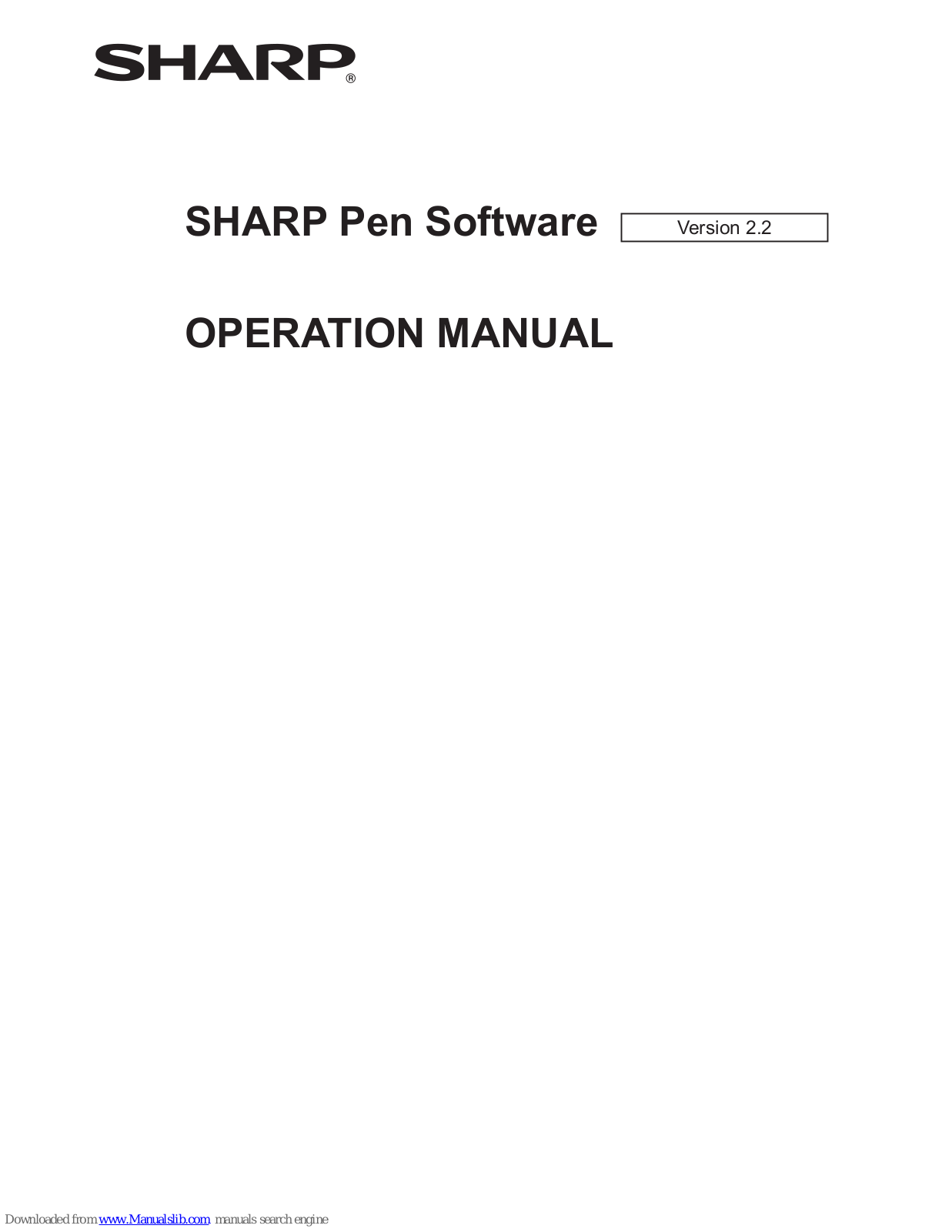 Sharp Pen Software v2.2 Operation Manual