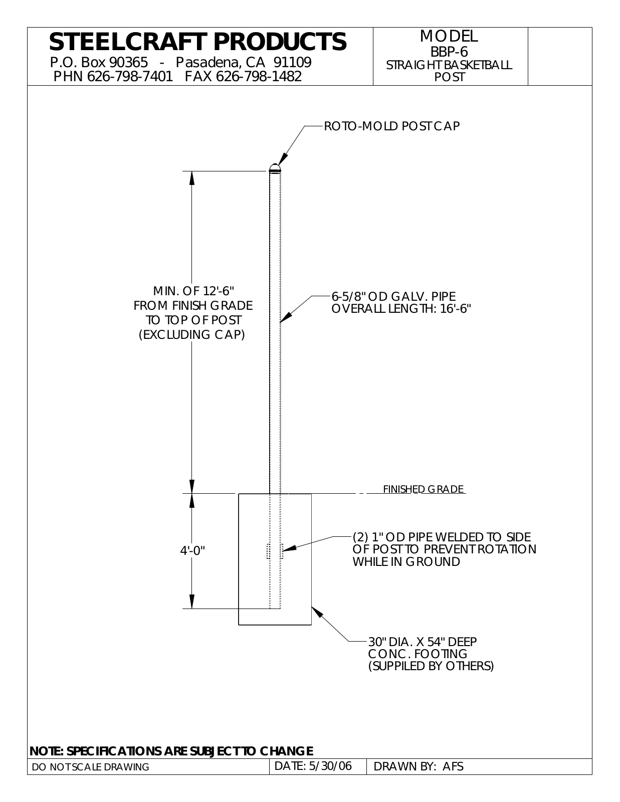 LA STEELCRAFT BBP-6 User Manual